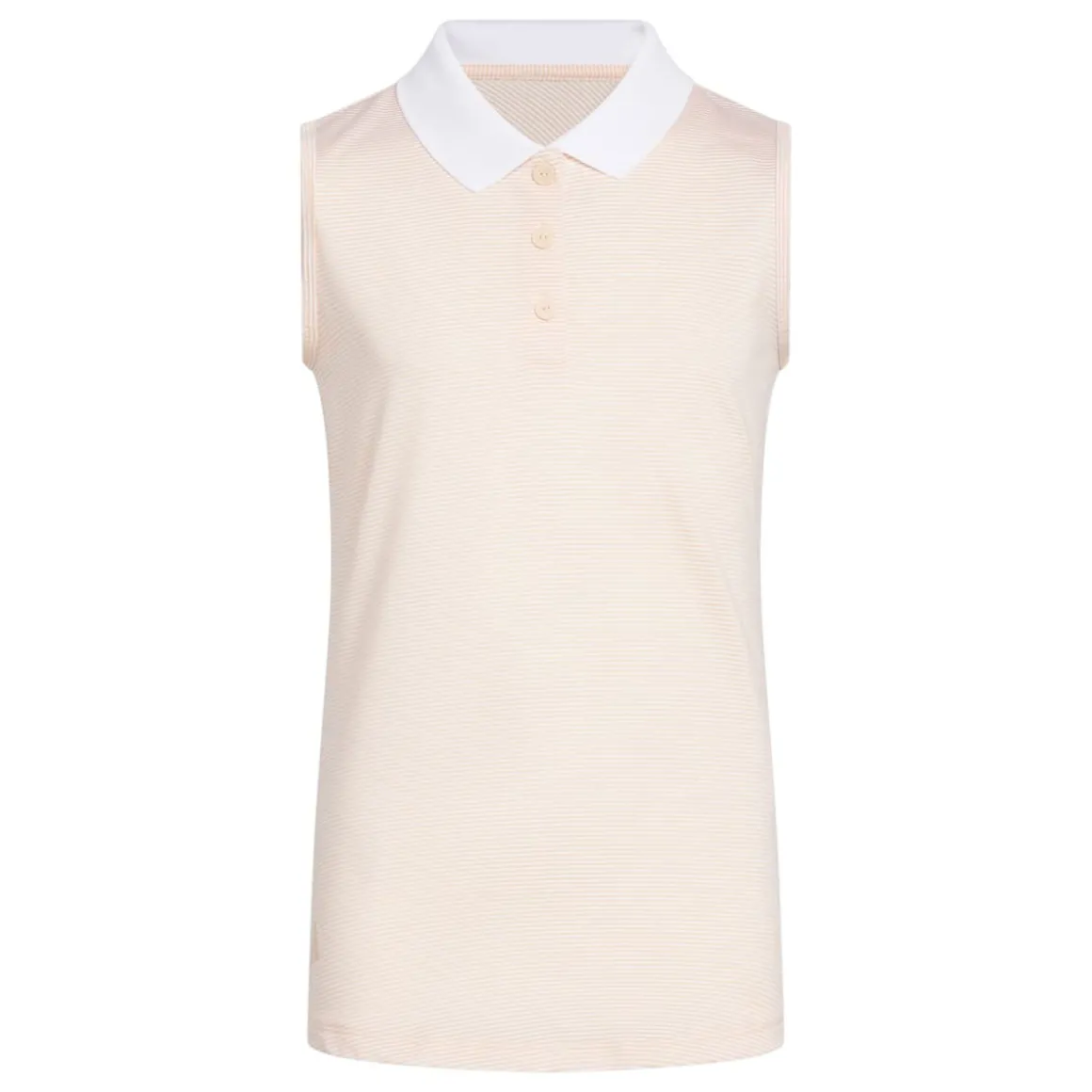 adidas Junior Girls Ottoman Striped Sleeveless Golf Polo Shirt
