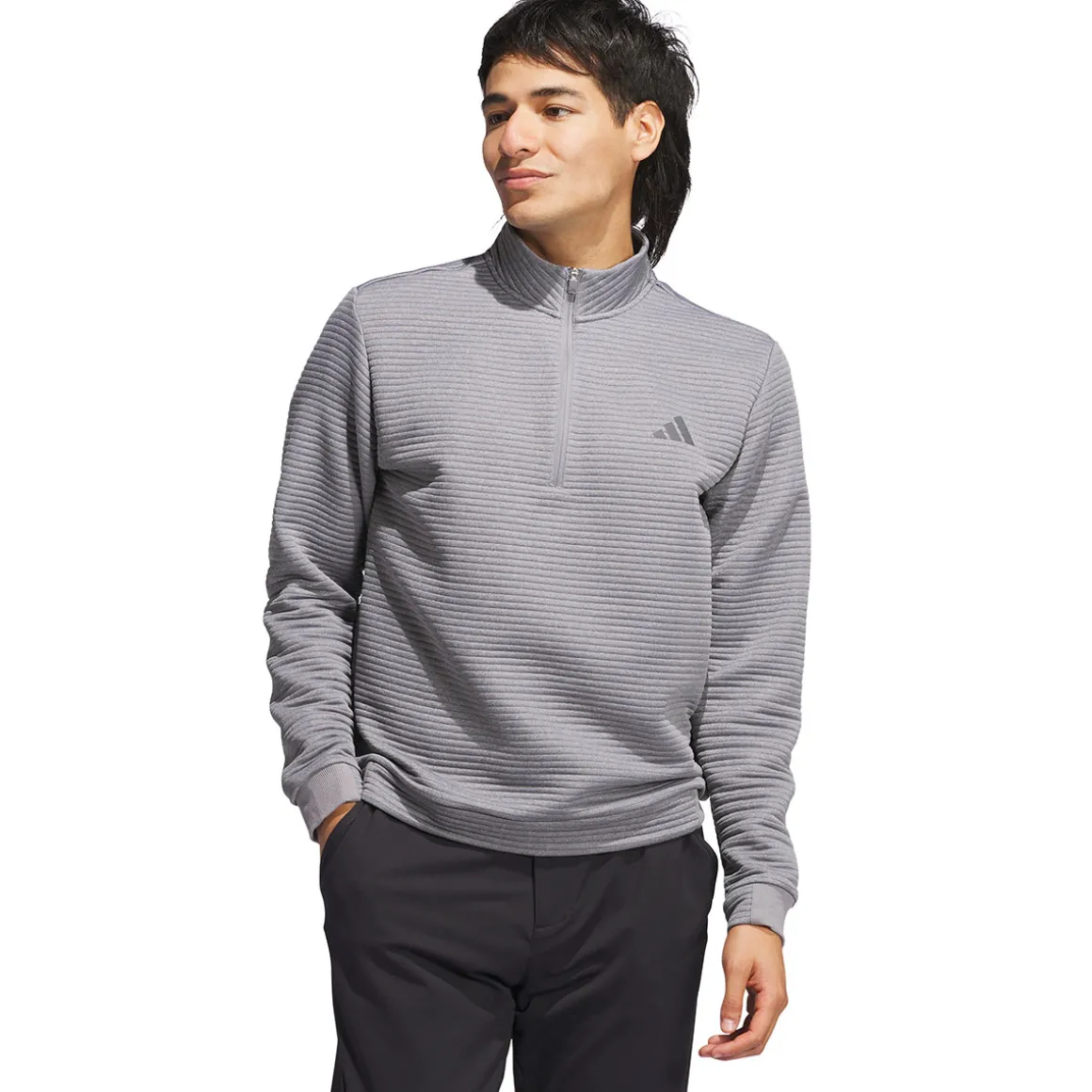 adidas Men's DWR Textured Quarter Zip Golf Mid Layer