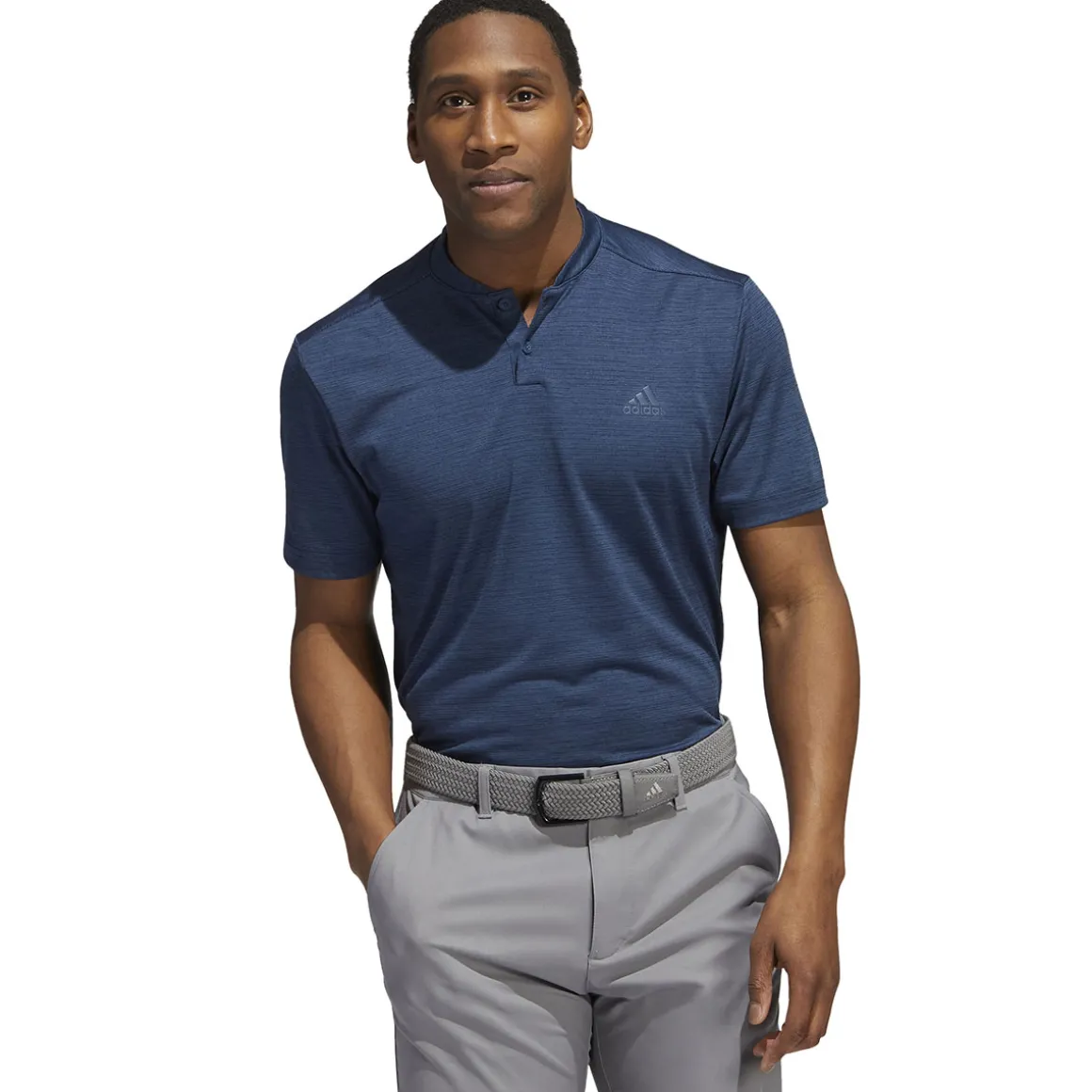 adidas Men's Textured Stripe Stretch Golf Polo Shirt
