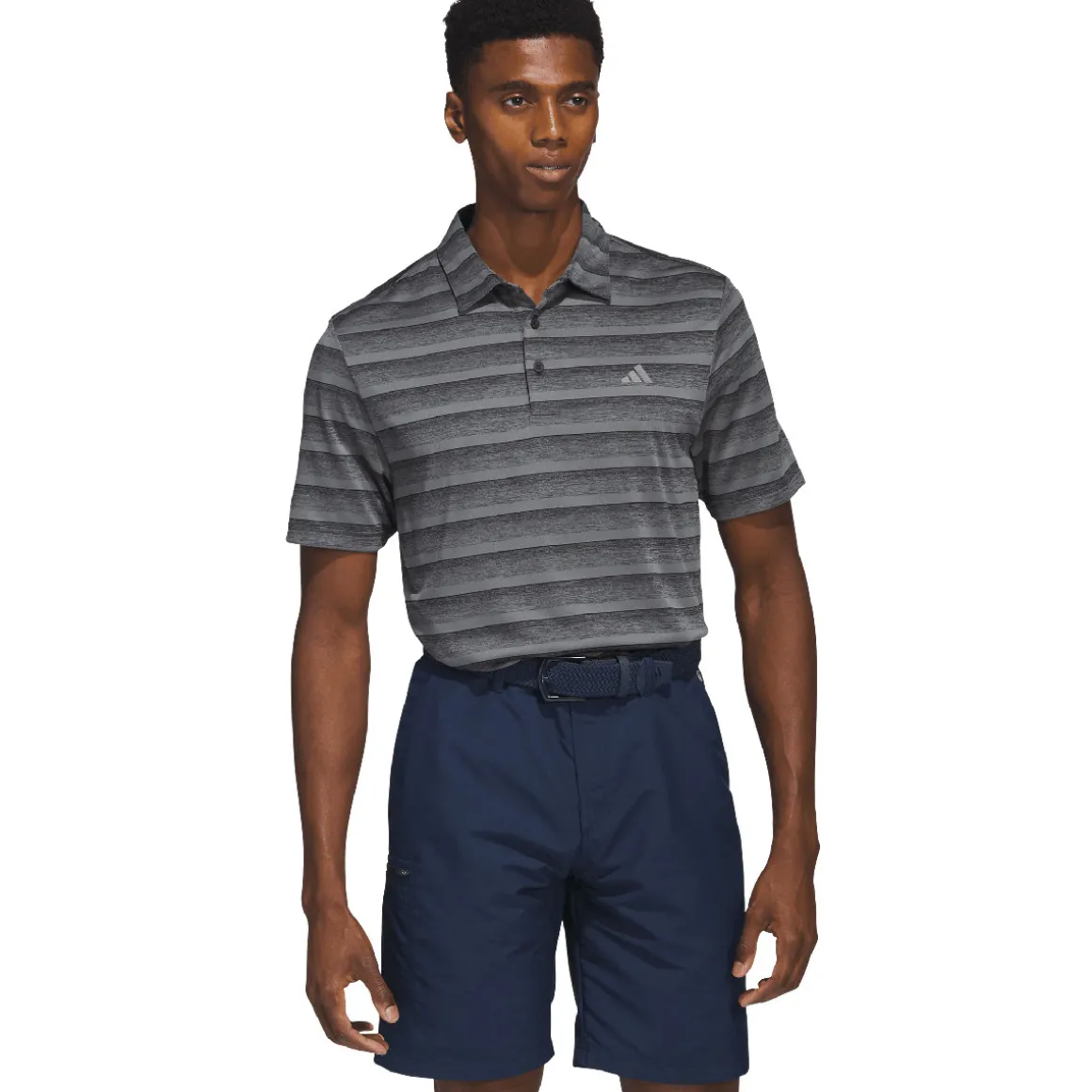 adidas Men's Two-Colour Striped Golf Polo Shirt