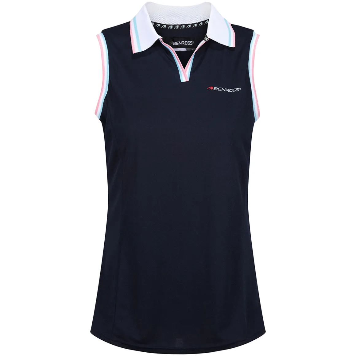 Benross Ladies Tipped Sleeveless Stretch Golf Polo Shirt