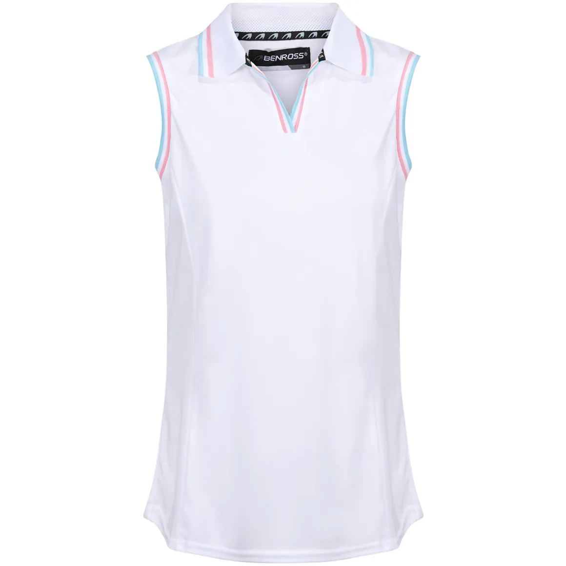 benross_ladies_tipped_sle_4-1.webp Benross Ladies Tipped Sleeveless Stretch Golf Polo Shirt