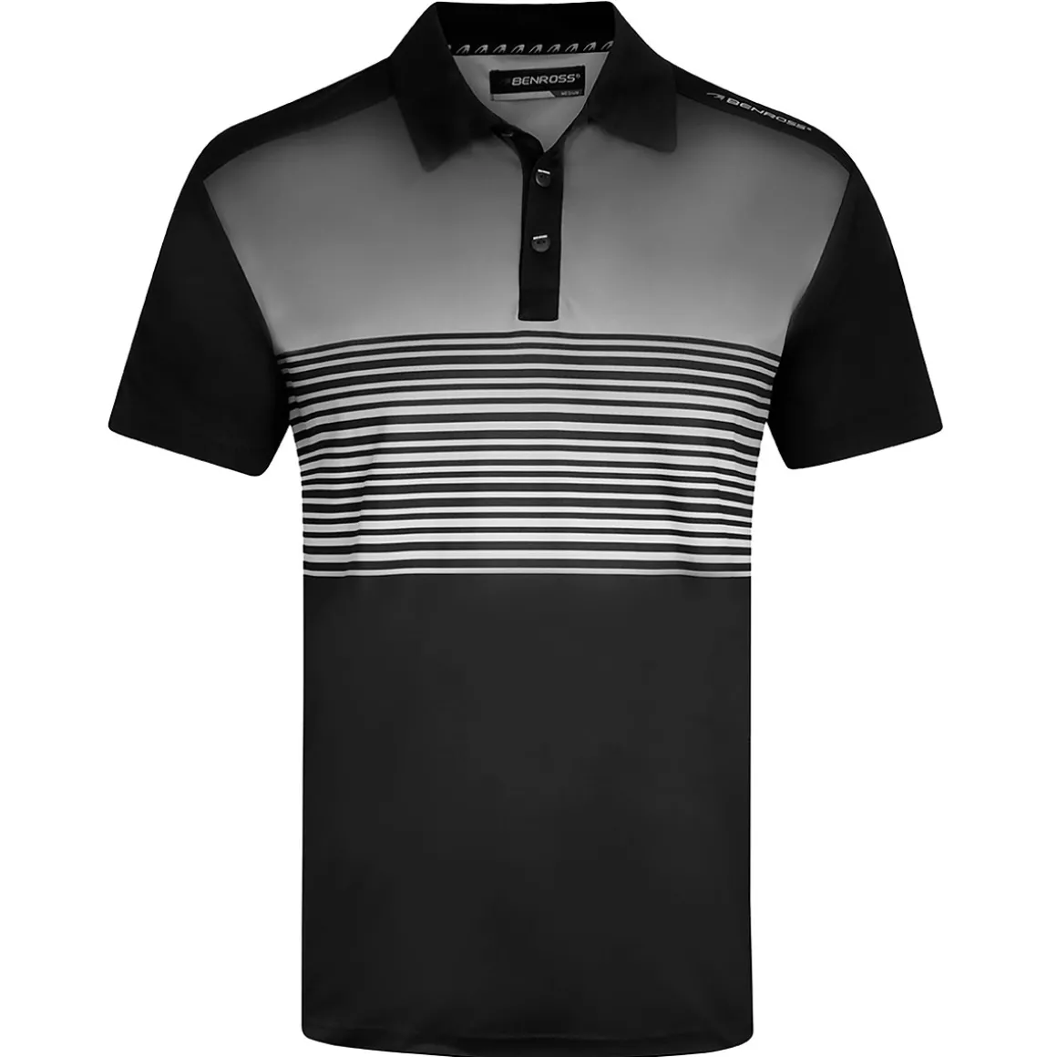 Benross Men's Fade Stripe Stretch Golf Polo Shirt