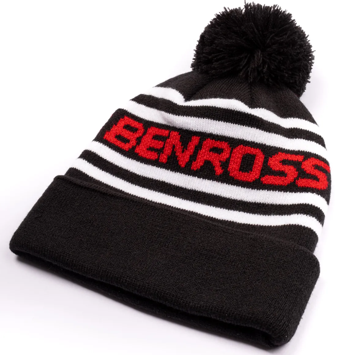 Benross Men's Multi Stripe Knit Pom Golf Beanie