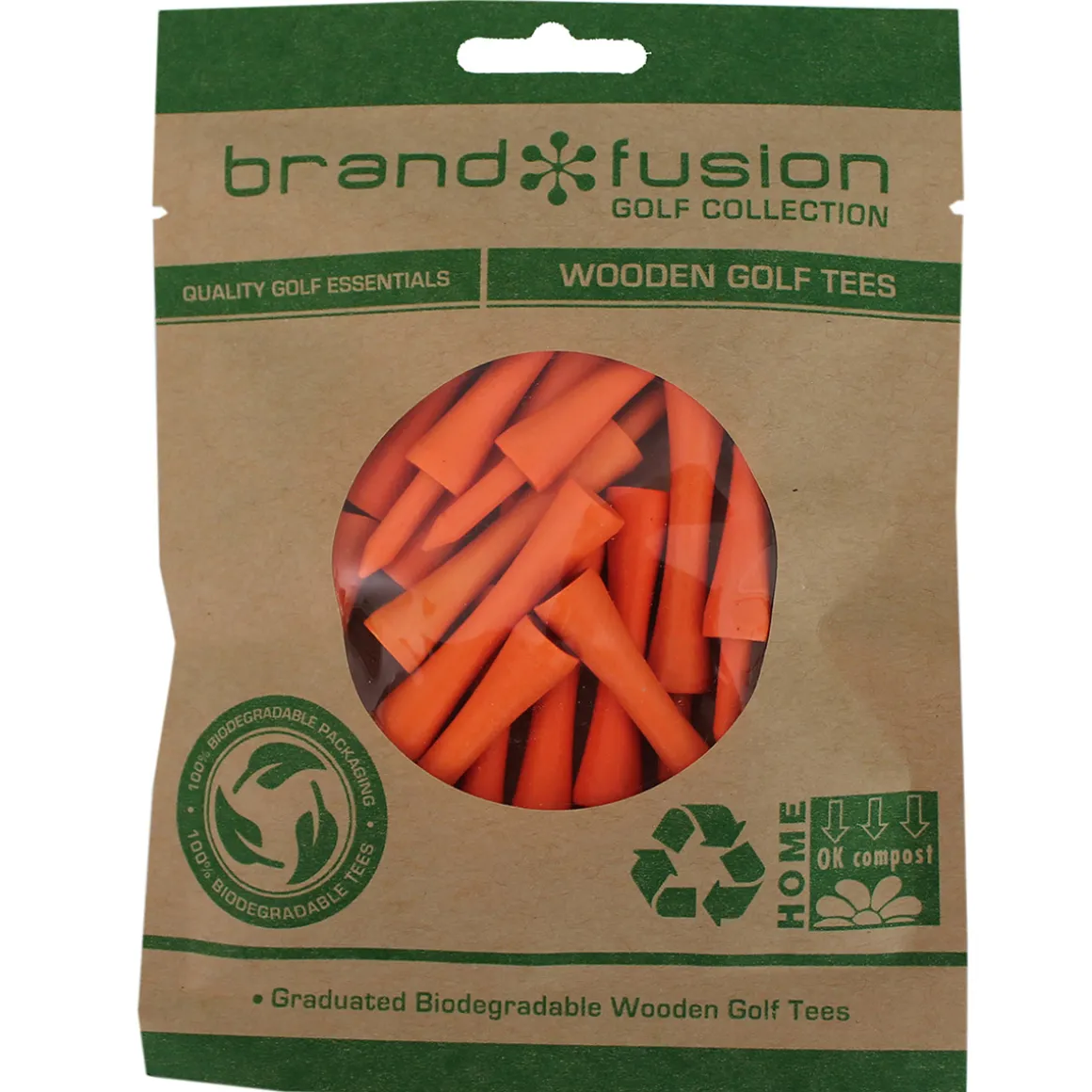 Brand Fusion Graduated Biodegradable Wooden Golf Tees