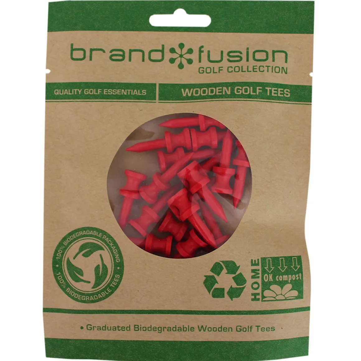 Brand Fusion Graduated Biodegradable Wooden Golf Tees