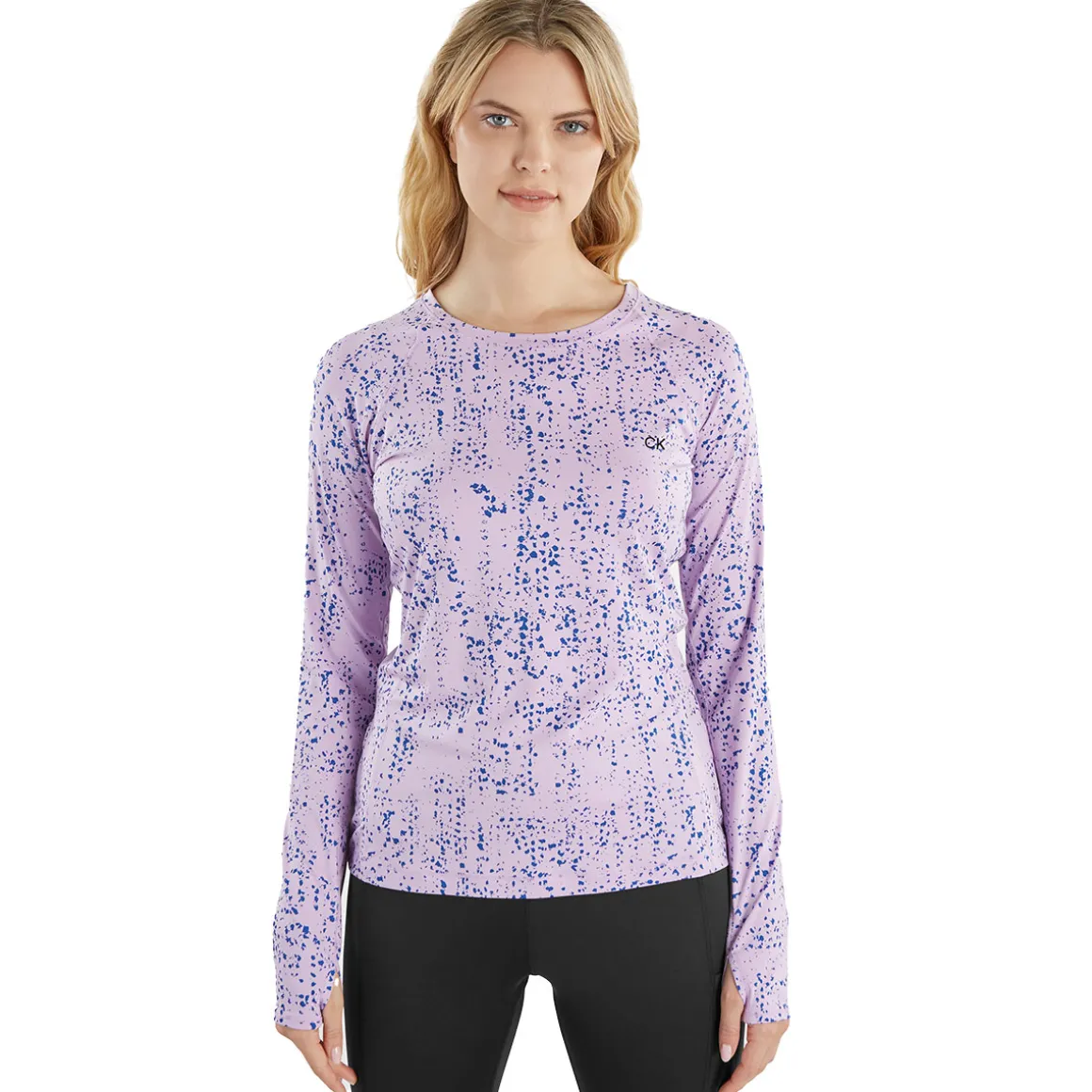 Calvin Klein Ladies Pebble Long Sleeve Golf T-Shirt