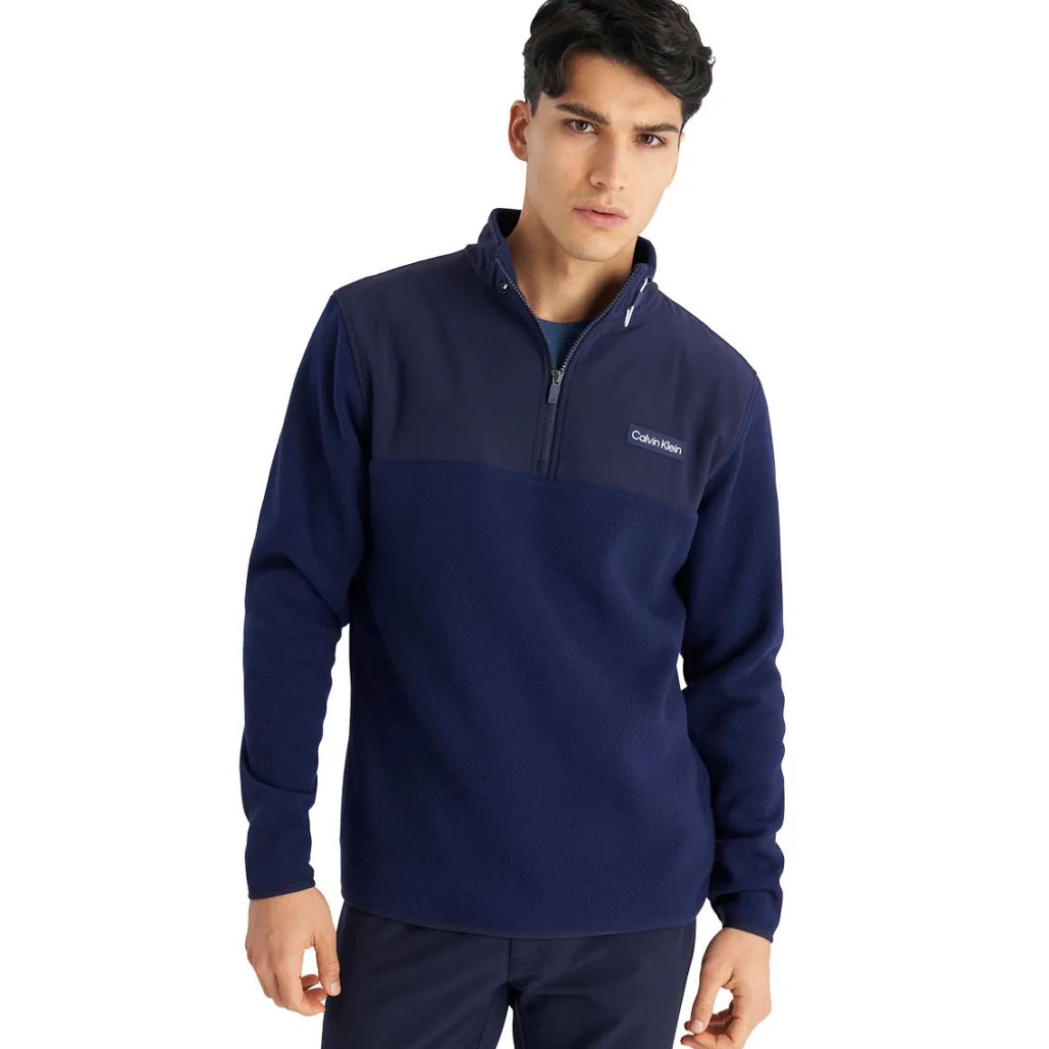 Calvin Klein Men's Hybrid Polar Fleece Half Zip Golf Mid Layer