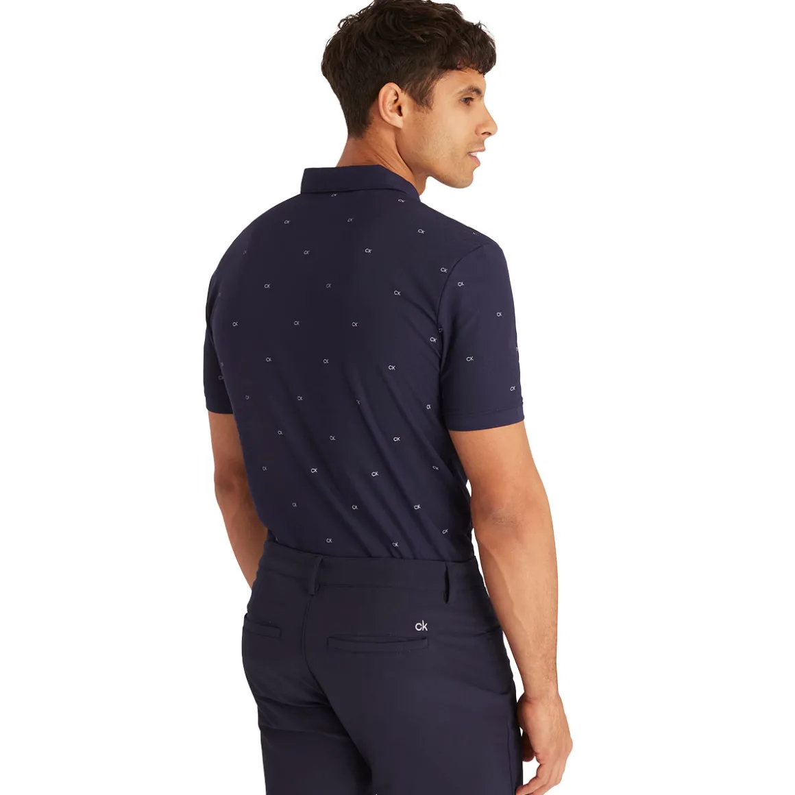 Calvin Klein Men's Monogram Print Golf Polo Shirt