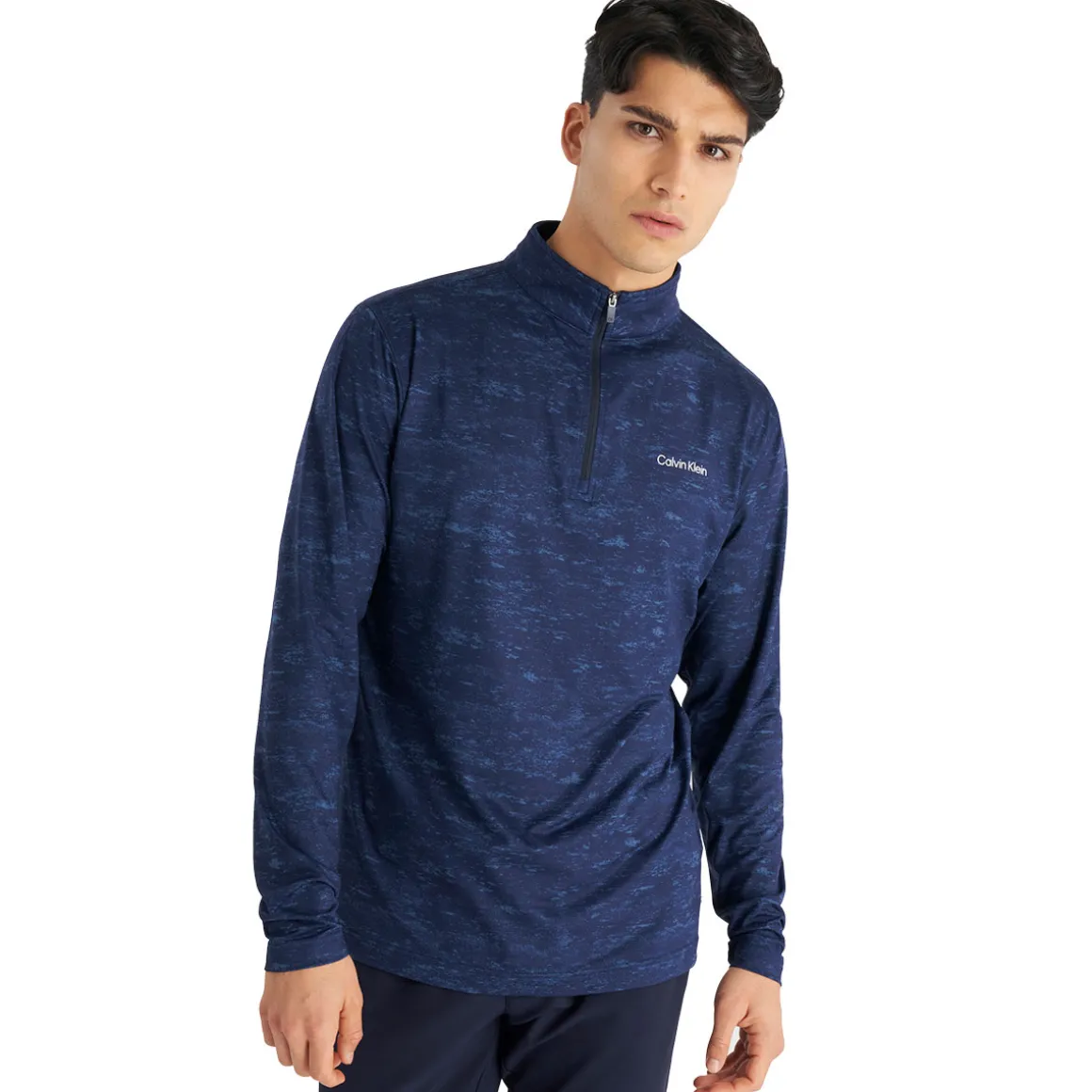 Calvin Klein Men's Newport Print Half Zip Golf Mid Layer