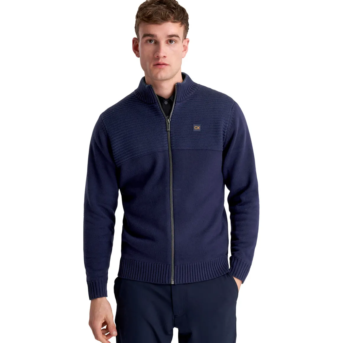Calvin Klein Men's Oak Creek Lined Full Zip Golf Sweater