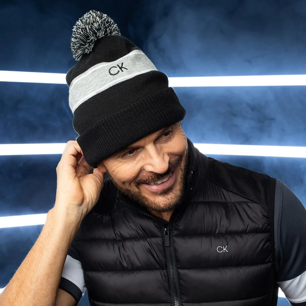 Calvin Klein Men's Stripe Beanie Hat