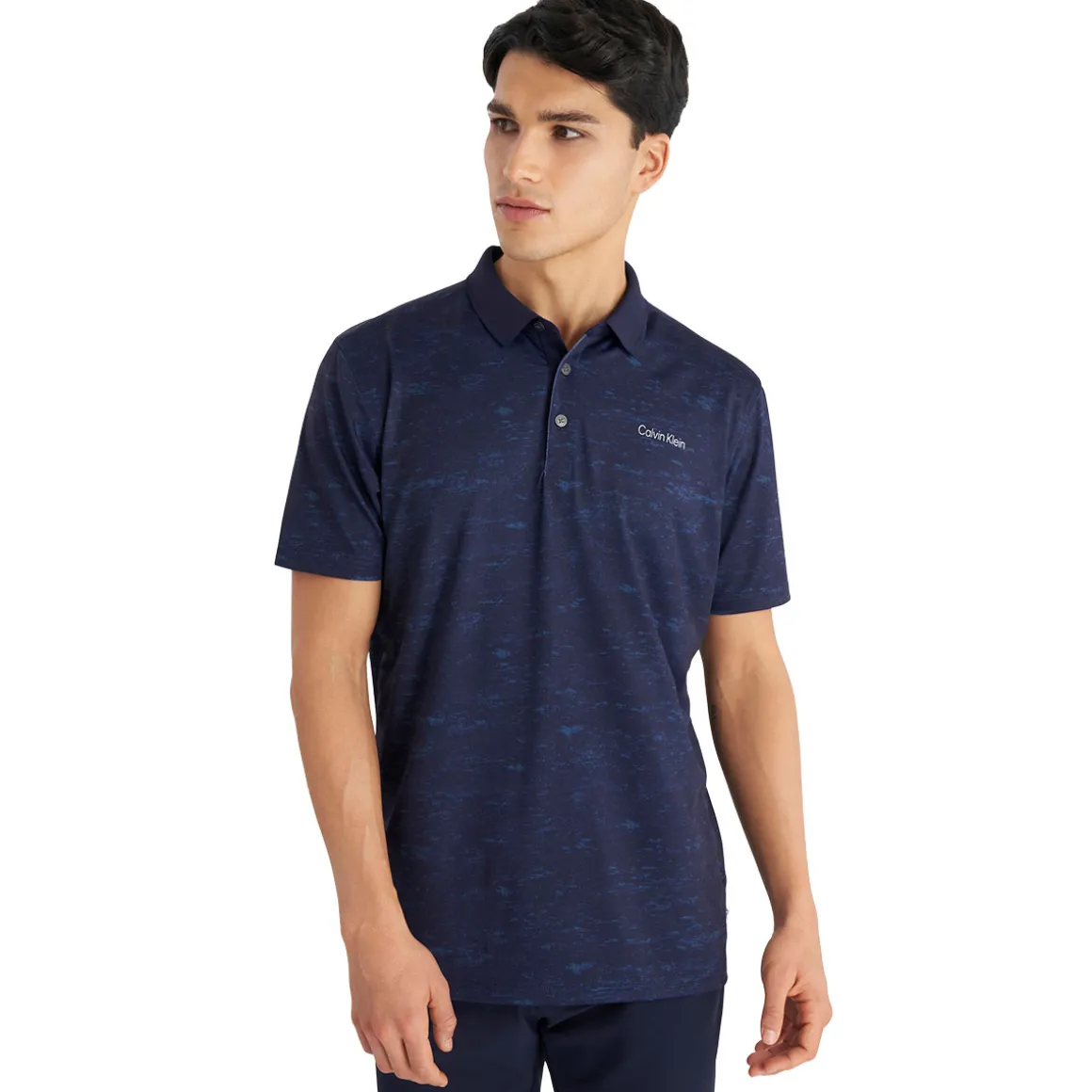Calvin Klein Men's Textured Slate Print Golf Polo Shirt