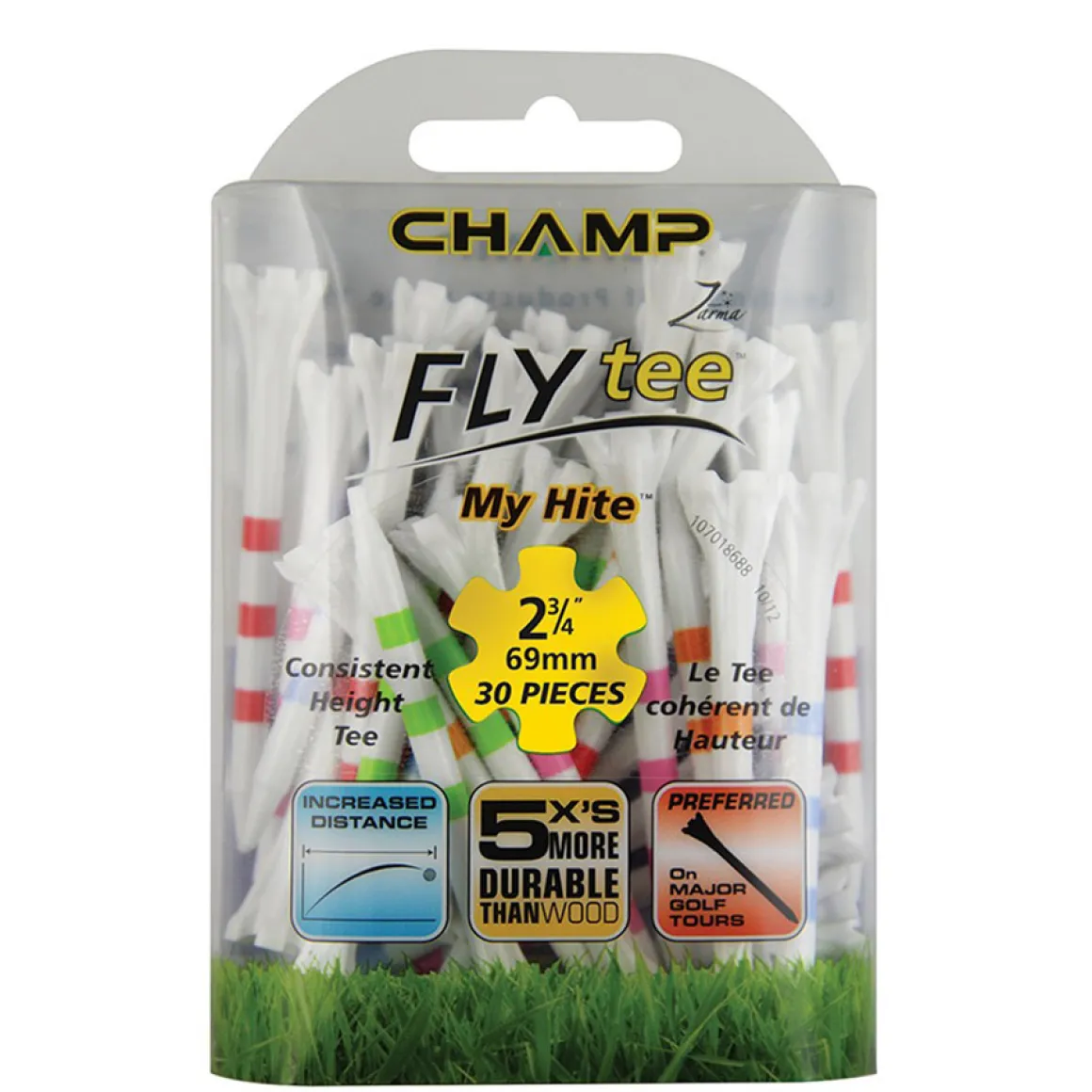 Champ MyHite Fly 69mm Golf Tees - 30 Pack
