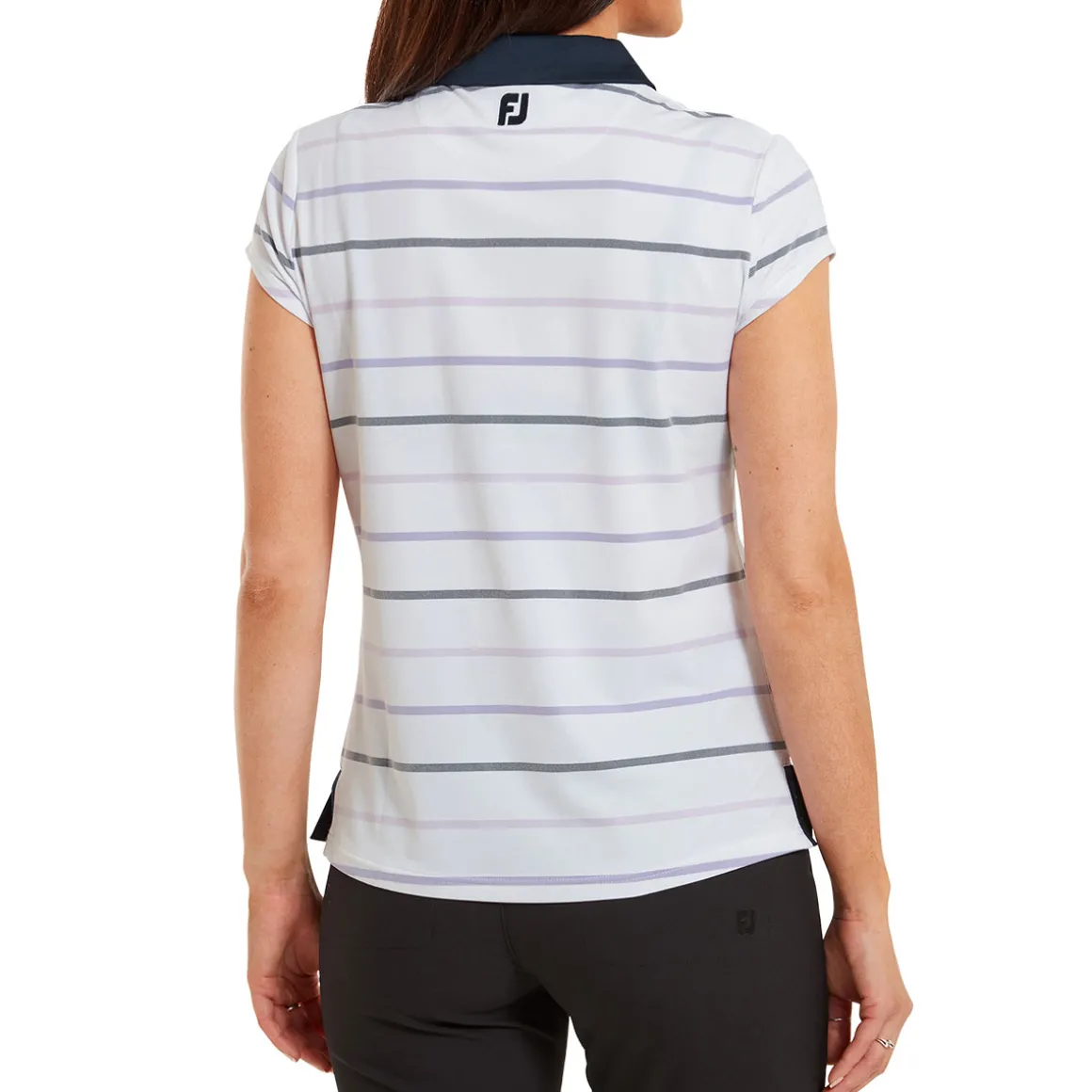 FootJoy Ladies Birdseye Stripe Smooth Jacquard Golf Polo Shirt
