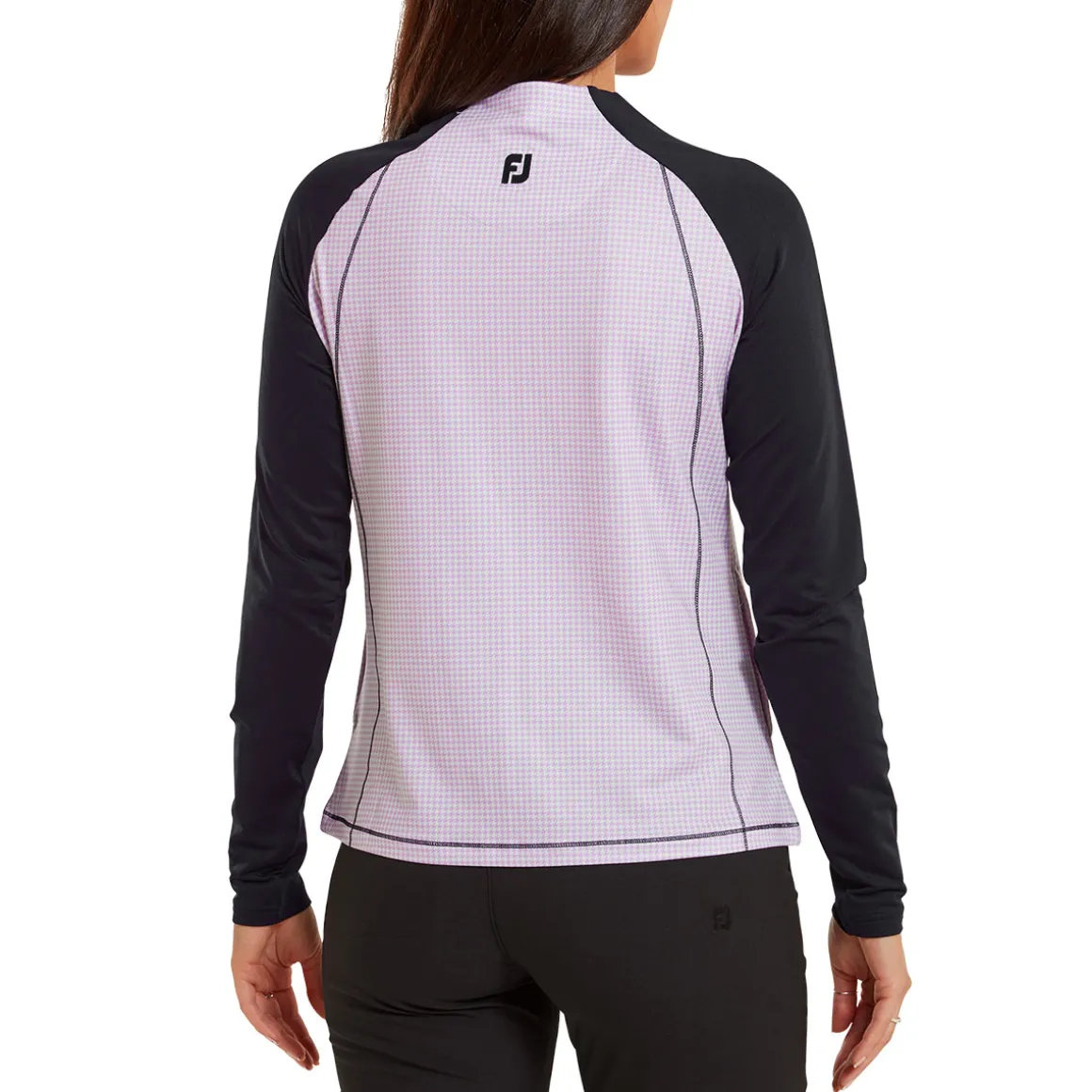 FootJoy Ladies Houndstooth Printed Full Zip Golf Mid Layer