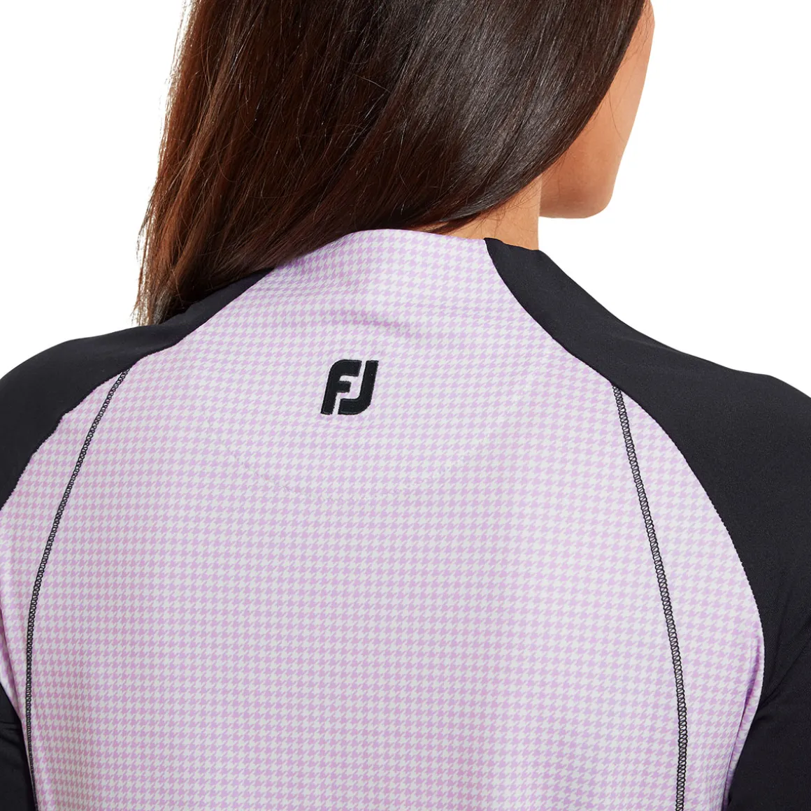 footjoy_ladies_houndstoot_2.webp FootJoy Ladies Houndstooth Printed Full Zip Golf Mid Layer