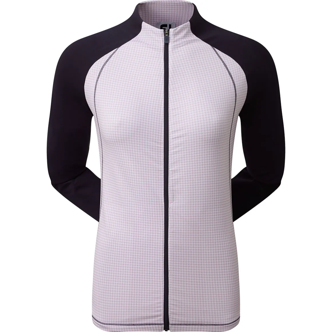 footjoy_ladies_houndstoot_3.webp FootJoy Ladies Houndstooth Printed Full Zip Golf Mid Layer