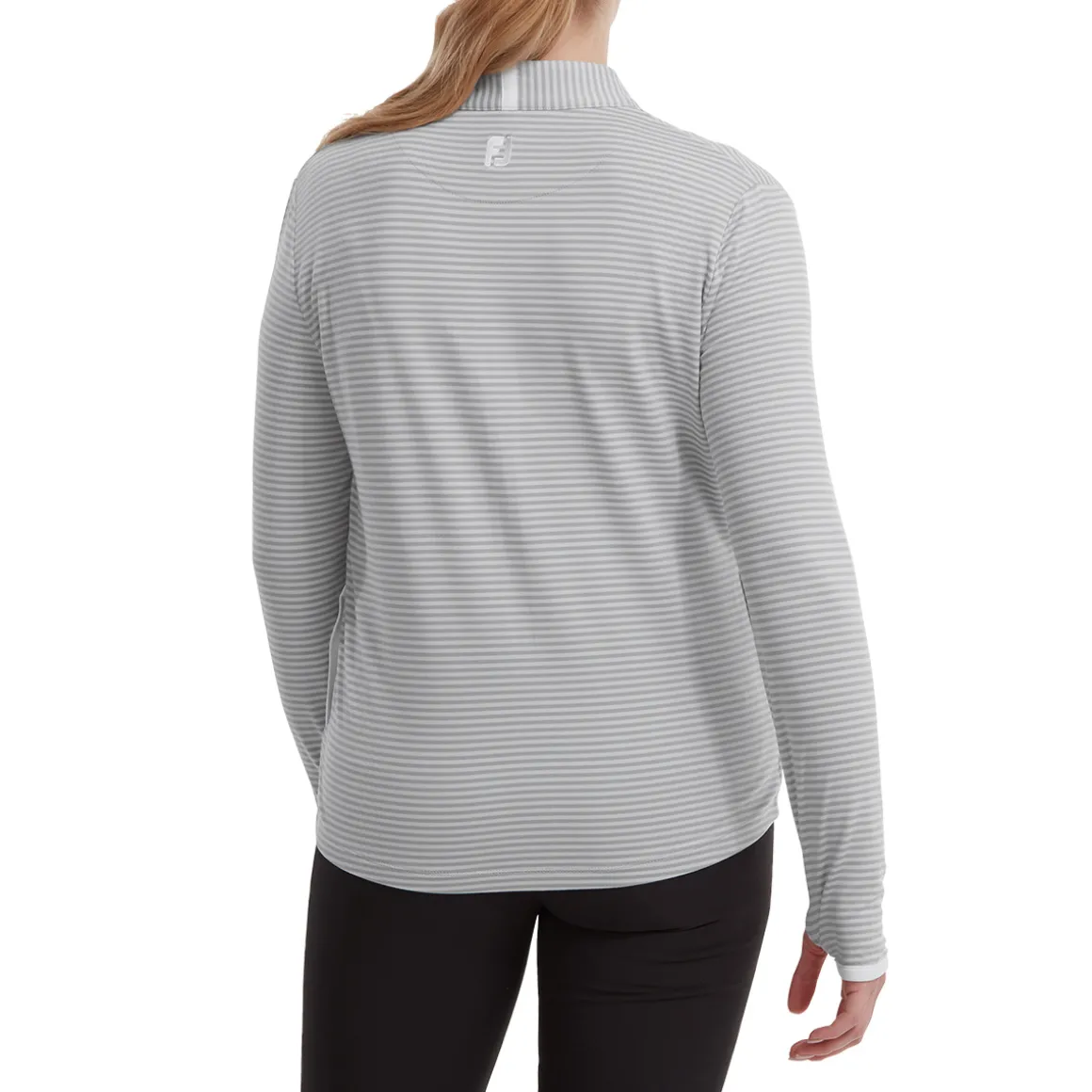 FootJoy Ladies Lightweight Tonal Stripe Full-Zip Golf Mid Layer