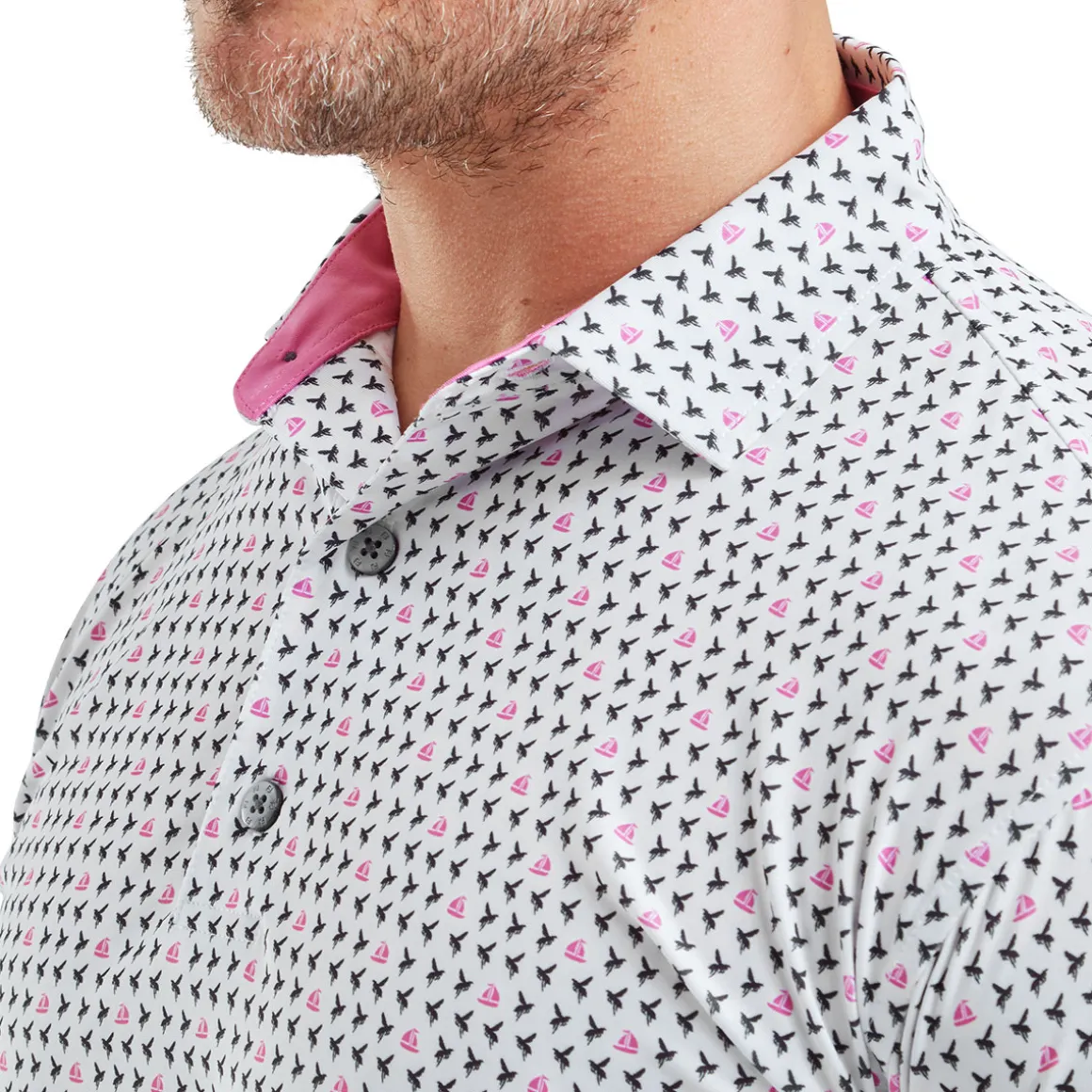 footjoy_mens_flying_wasp__2.webp FootJoy Men's Flying Wasp Print Lisle Golf Polo Shirt