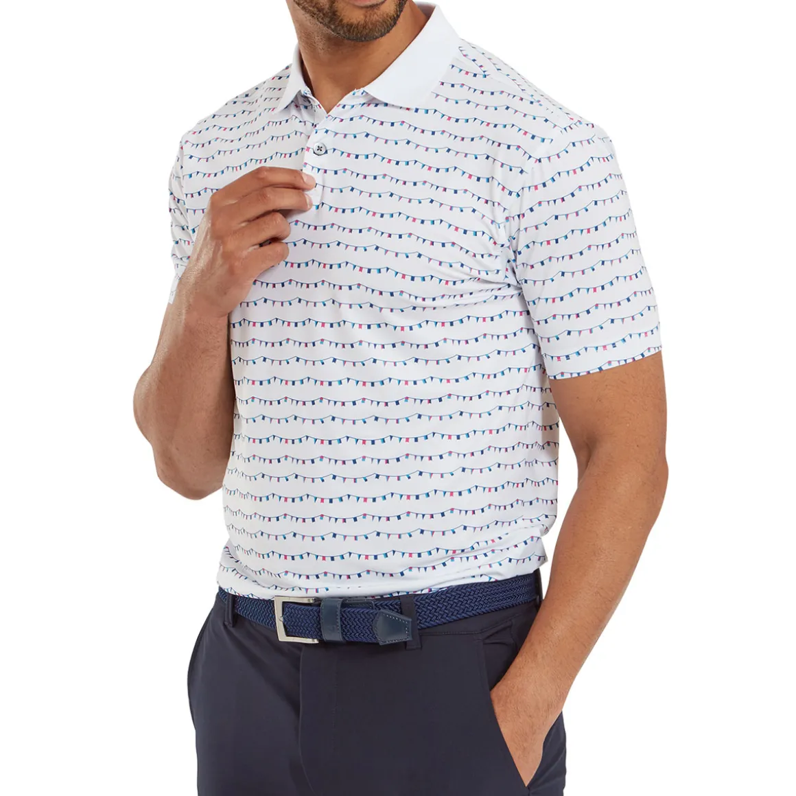 FootJoy Men's Golf Course Doodle Pique Golf Polo Shirt