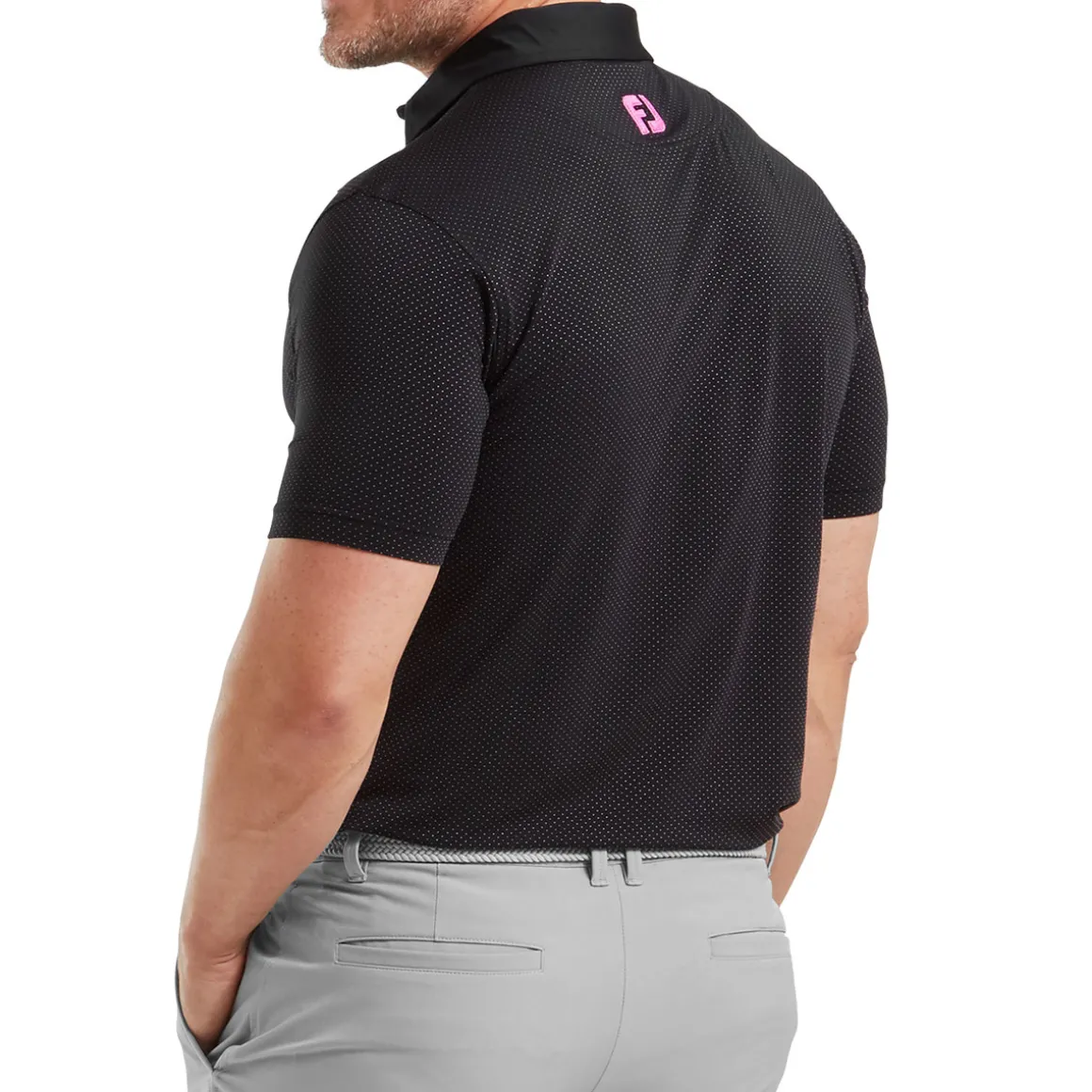 FootJoy Men's Jacquard Dot Print Golf Polo Shirt