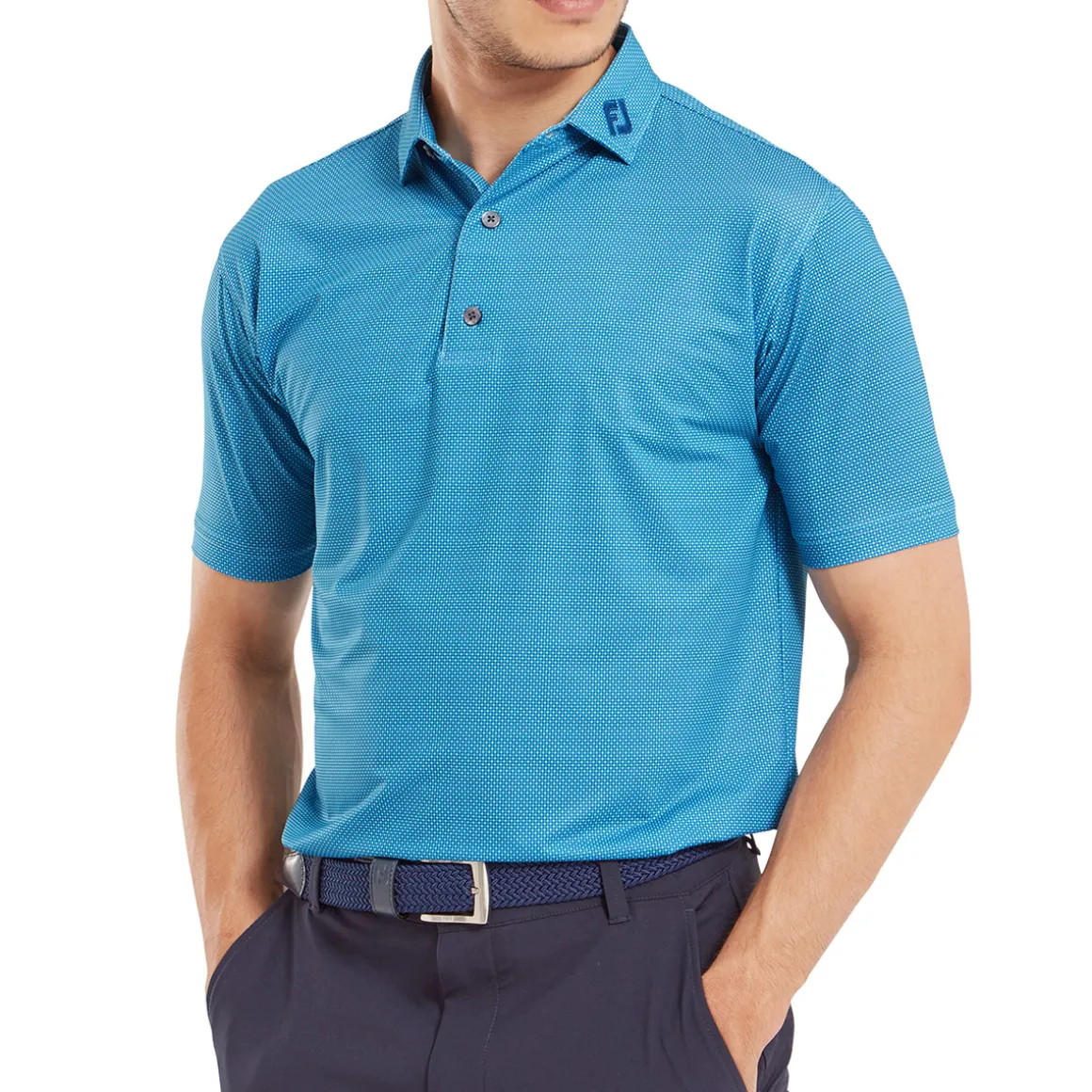 FootJoy Men's Octagon Print Lisle Golf Polo Shirt