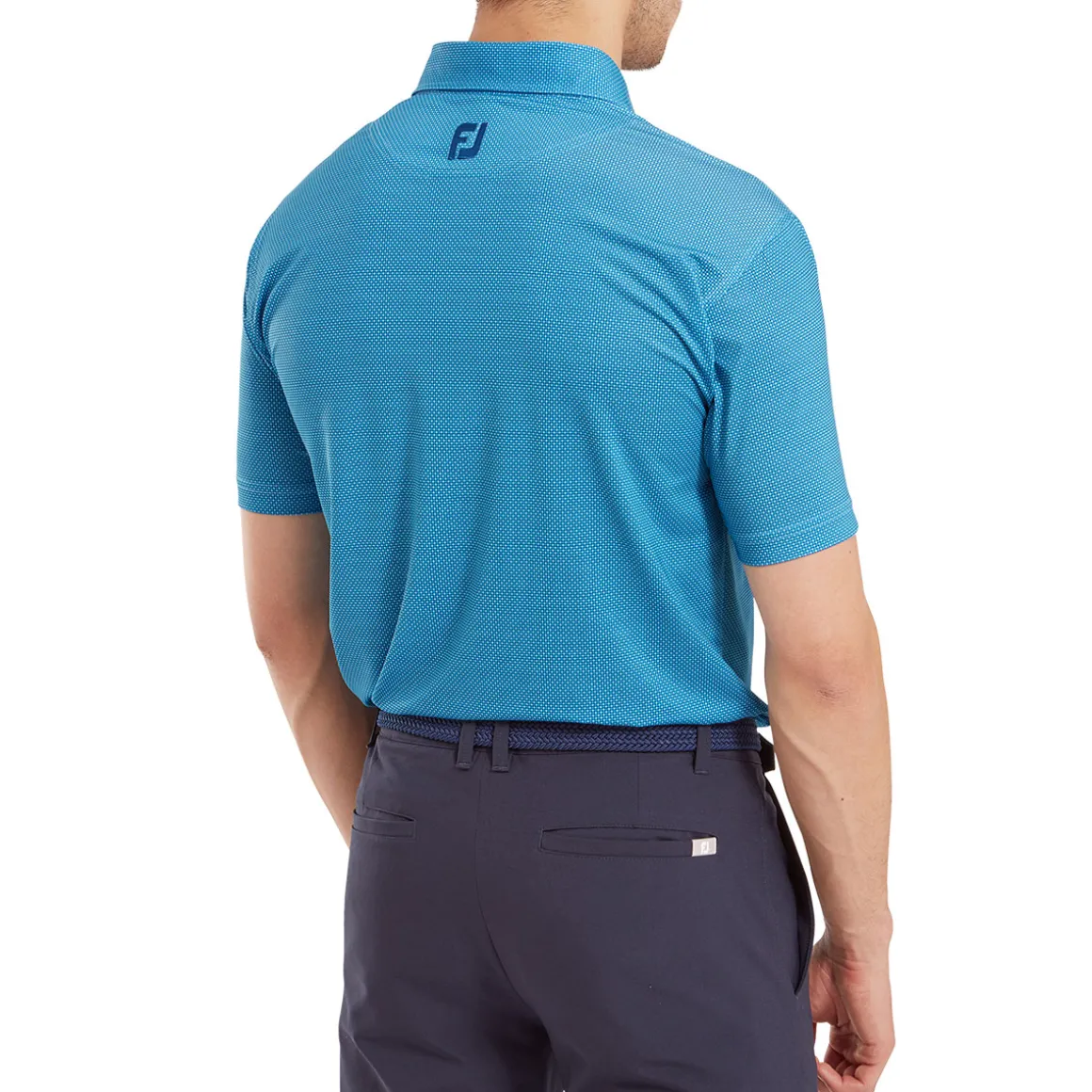 FootJoy Men's Octagon Print Lisle Golf Polo Shirt