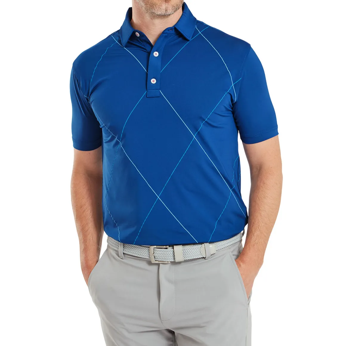 FootJoy Men's Raker Print Lisle Golf Polo Shirt