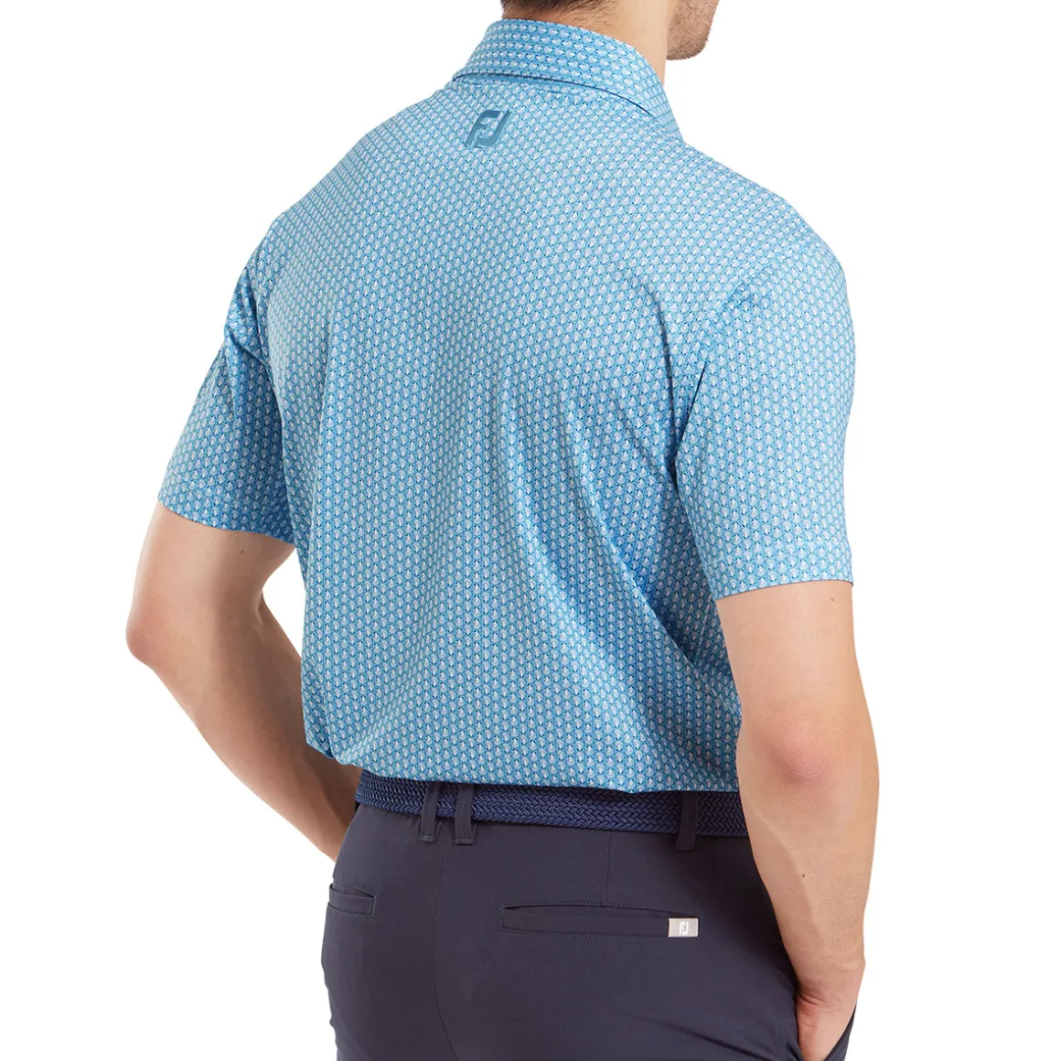 FootJoy Men's Scallop Shell Foulard Lisle Golf Polo Shirt