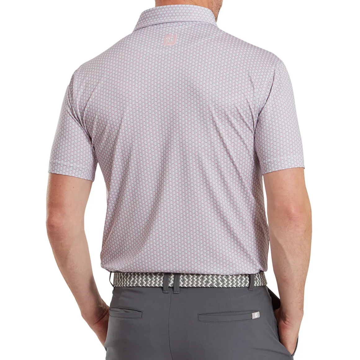 FootJoy Men's Scallop Shell Foulard Lisle Golf Polo Shirt
