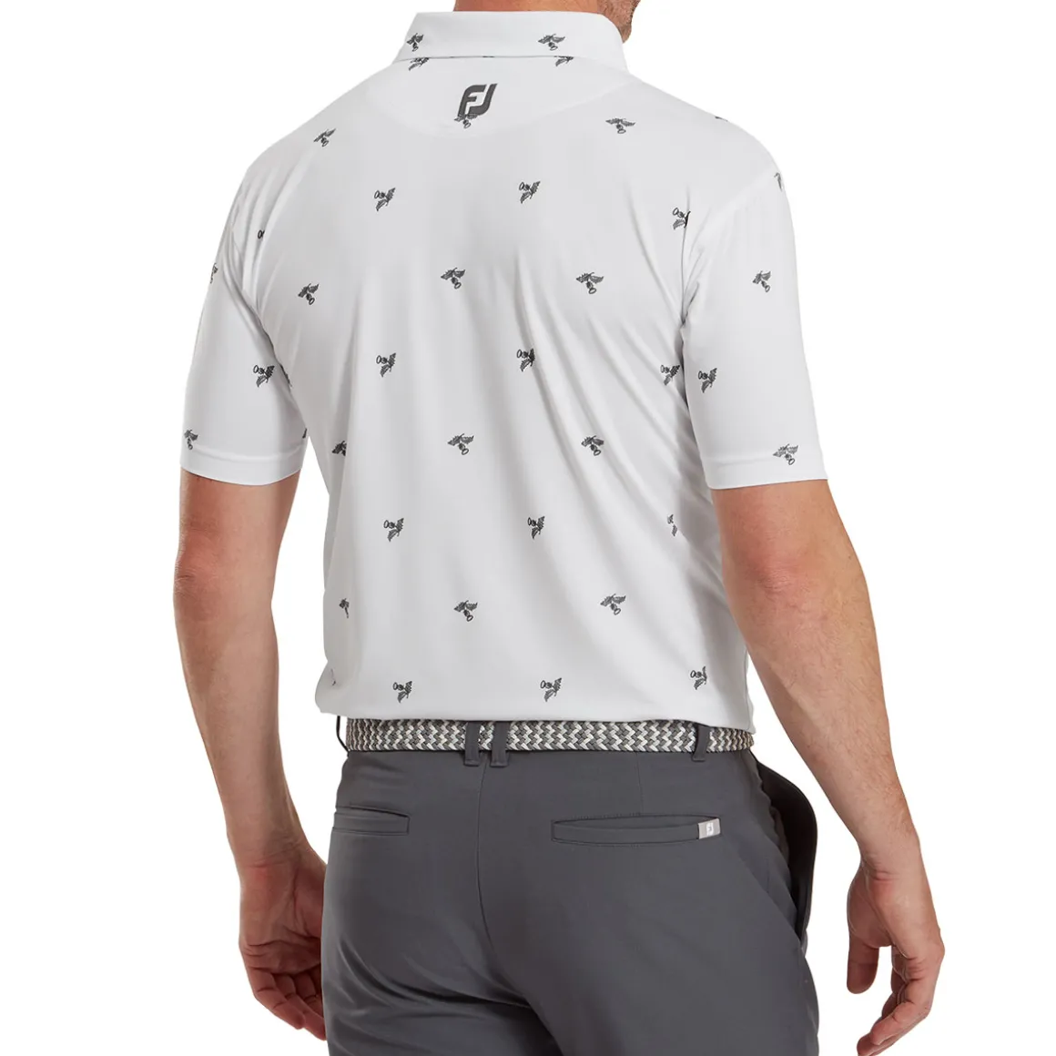 FootJoy Men's Thistle Print Lisle Golf Polo Shirt