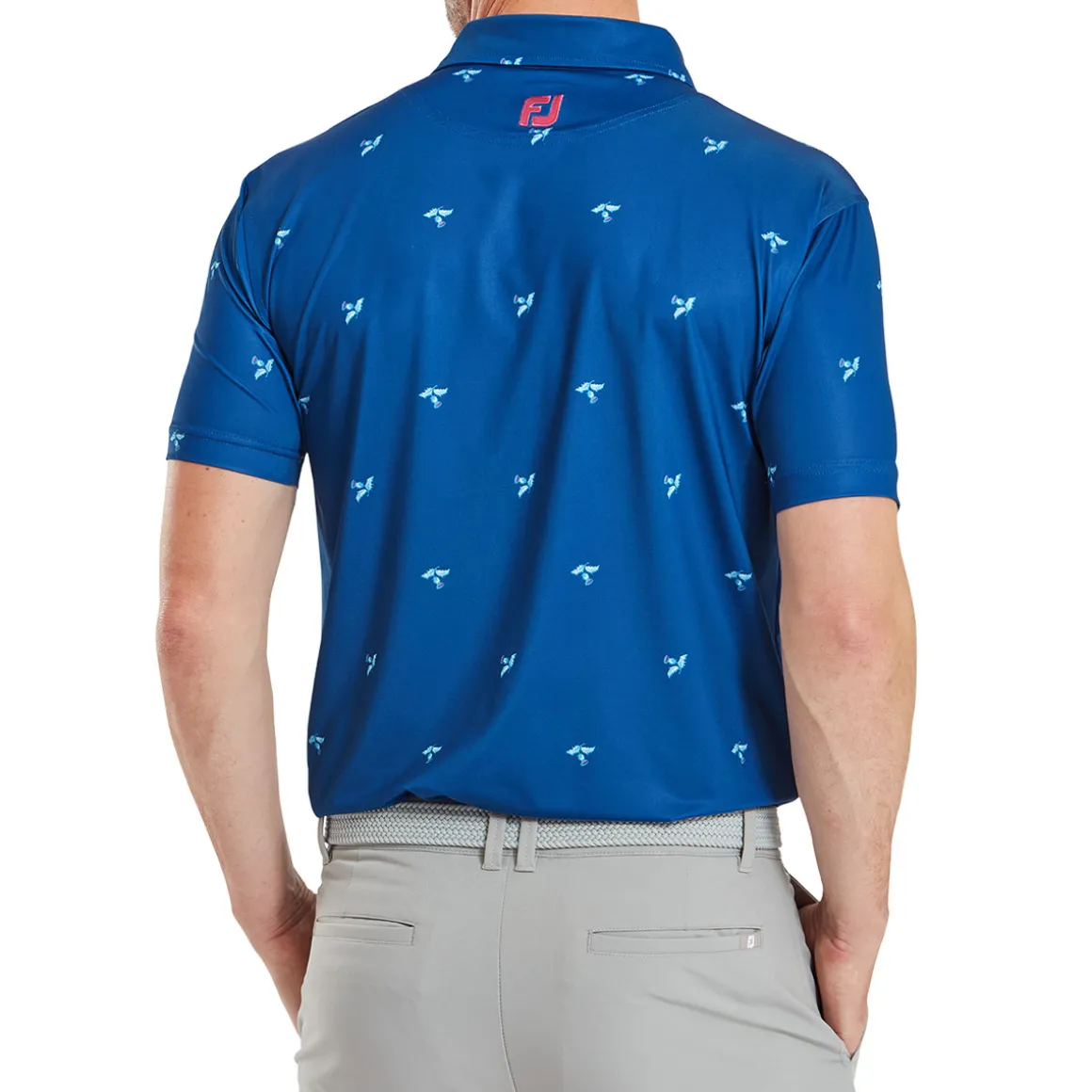 FootJoy Men's Thistle Print Lisle Golf Polo Shirt