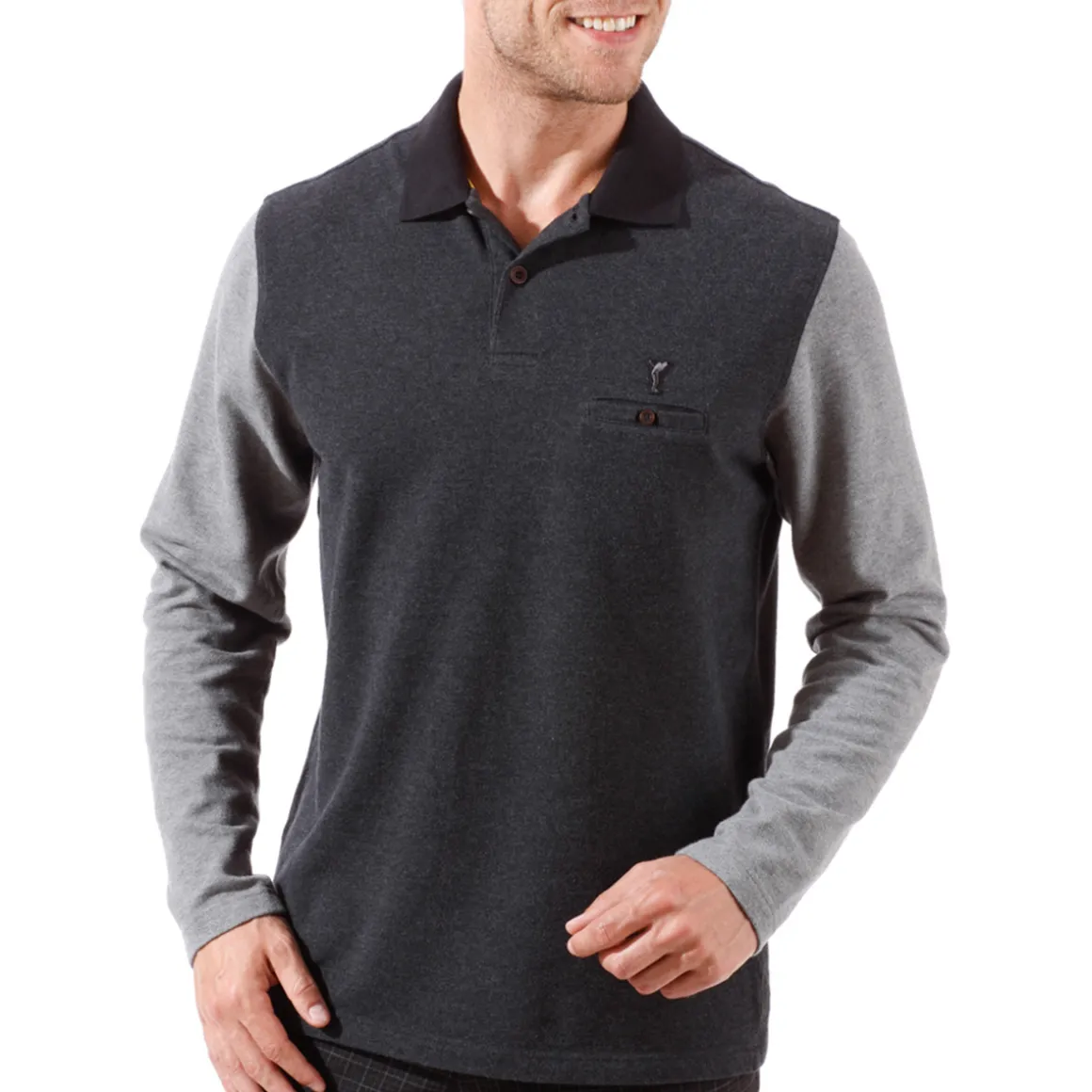 GOLFINO Men's Brushed Cotton Piquet Golf Polo Shirt