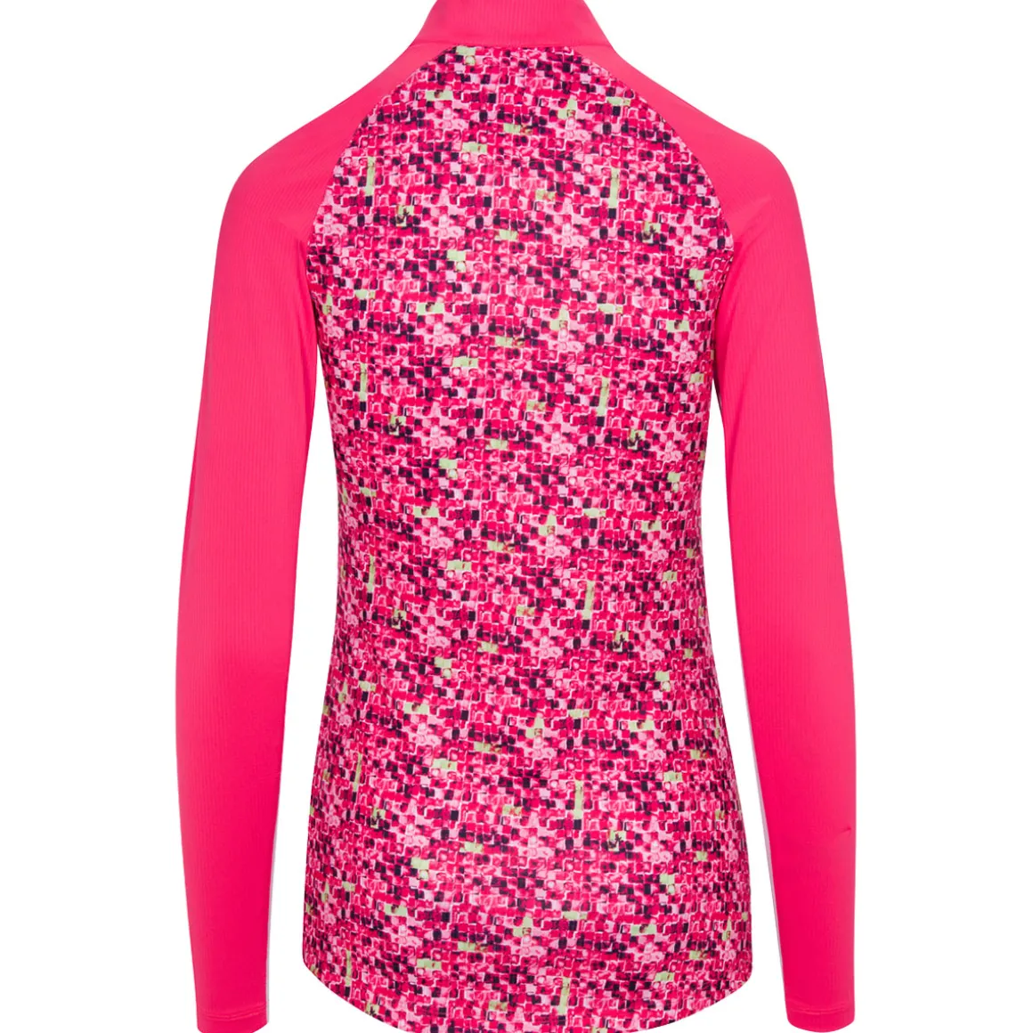Greg Norman Ladies Tile Print Quarter Zip Golf Mid Layer