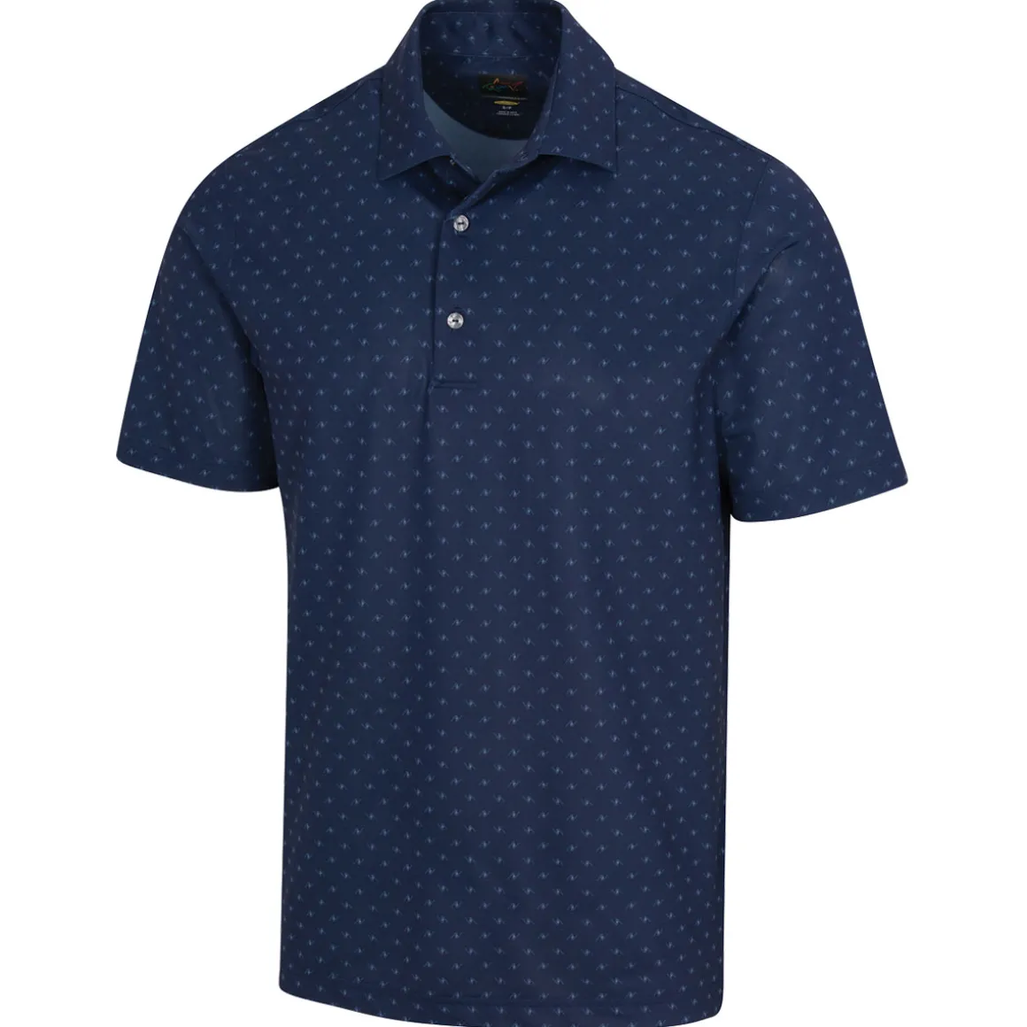 Greg Norman Men's Freedom Micro Pique Spinner Print Golf Polo Shirt