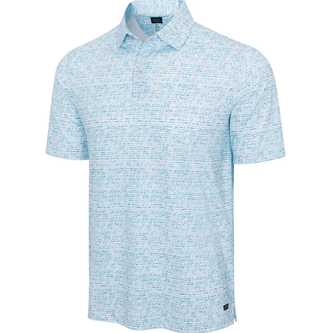 Greg Norman Men's Graffiti Fin Stripe ML75 Stretch Golf Polo Shirt
