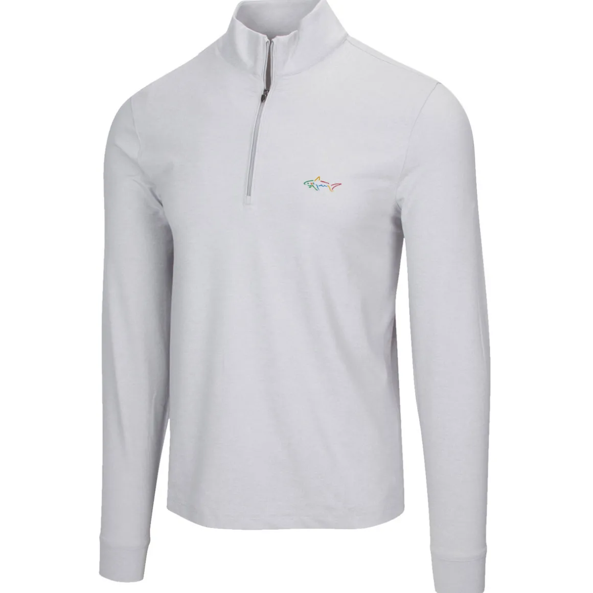greg_norman_mens_heathere_1.webp Greg Norman Men's Heathered Half Zip Mock Golf Midlayer