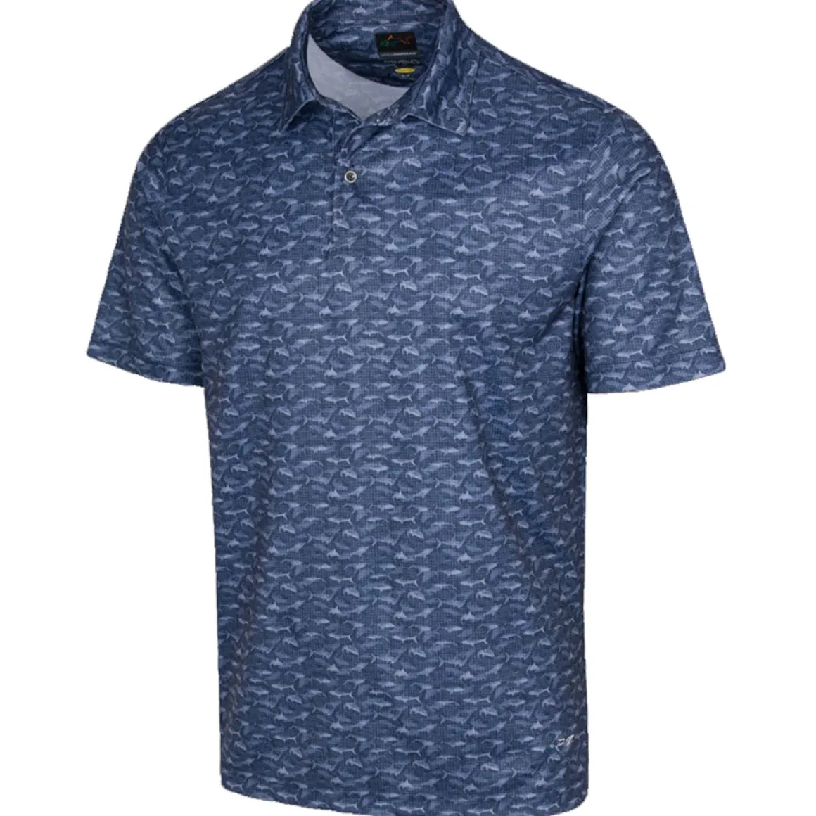 Greg Norman Men's Lab Shark Shadow Golf Polo Shirt