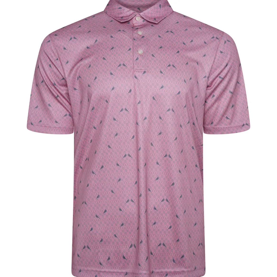 Greg Norman Men's Love Birds Print Golf Polo Shirt