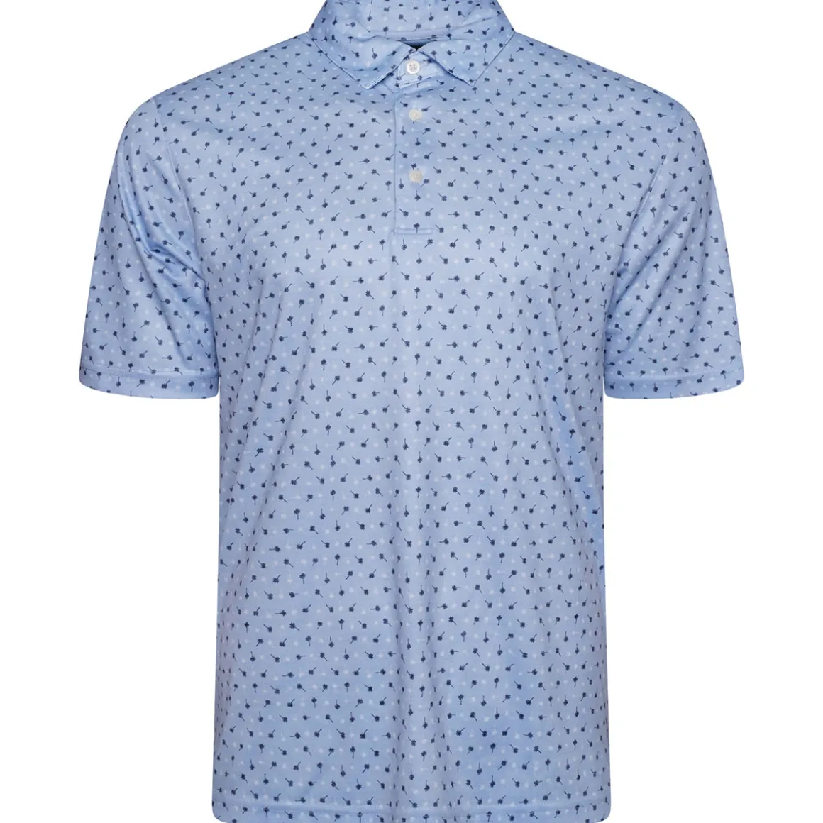 Greg Norman Men's Mini Palm Print Golf Polo Shirt