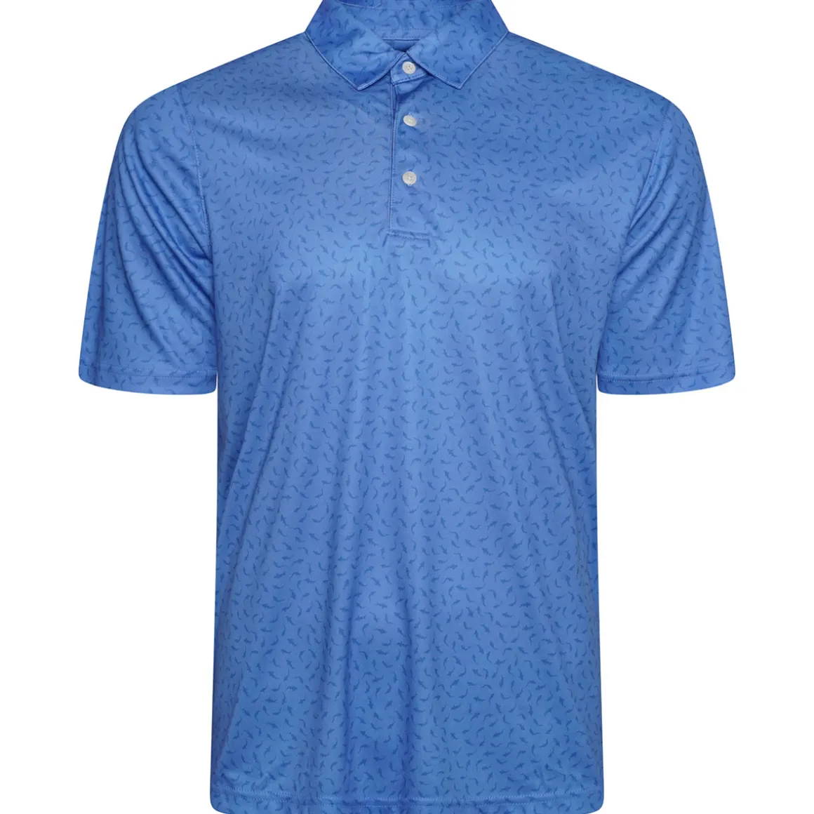 Greg Norman Men's Mini Shark Print Golf Polo Shirt