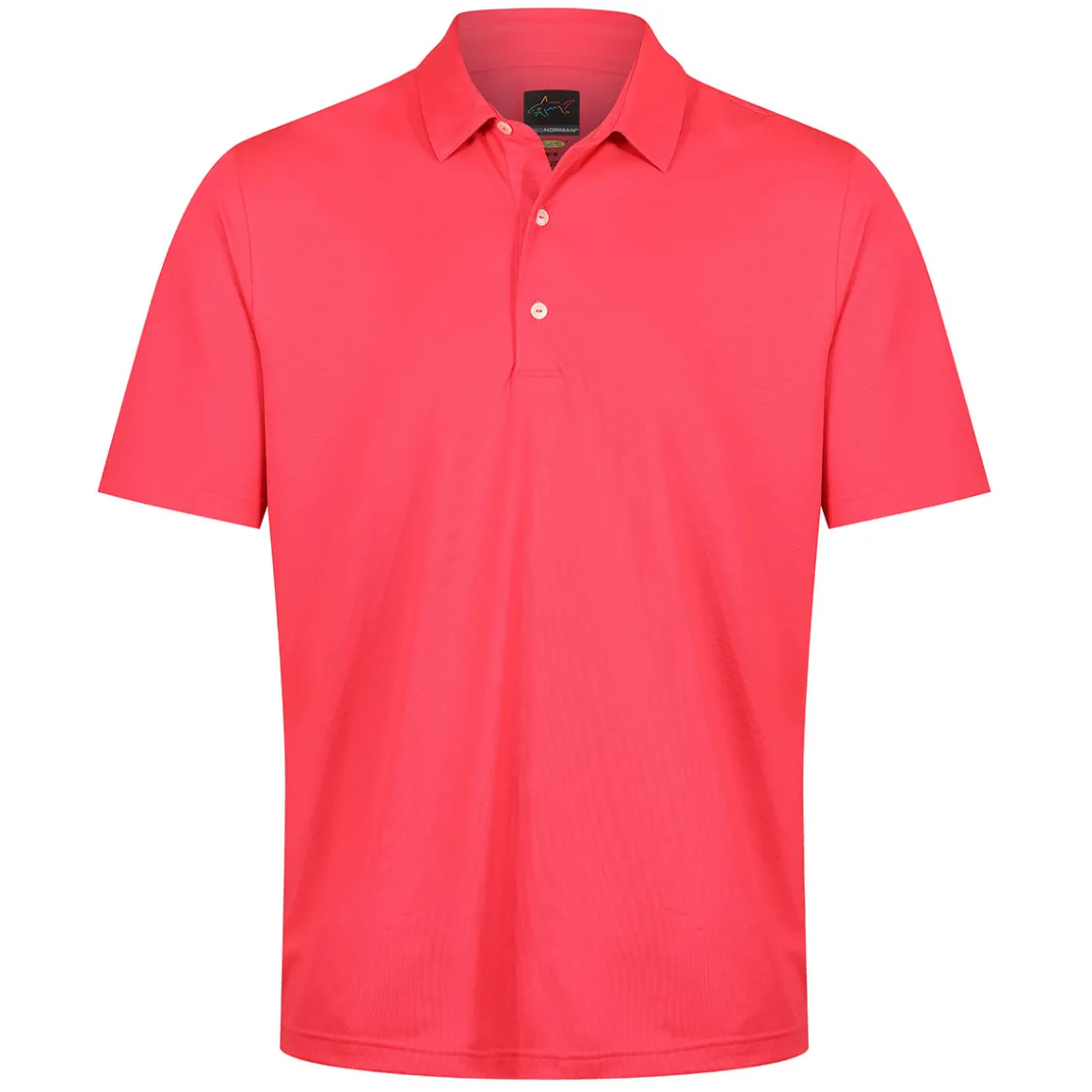 Greg Norman Men's Neck Logo Stretch Golf Polo Shirt