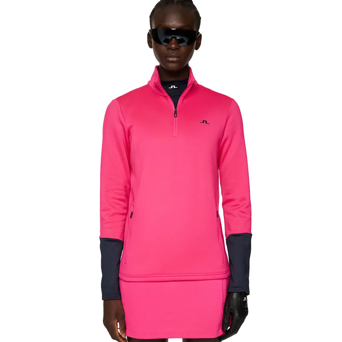 J.Lindeberg Ladies Aerial Blocked Quarter Zip Golf Mid Layer
