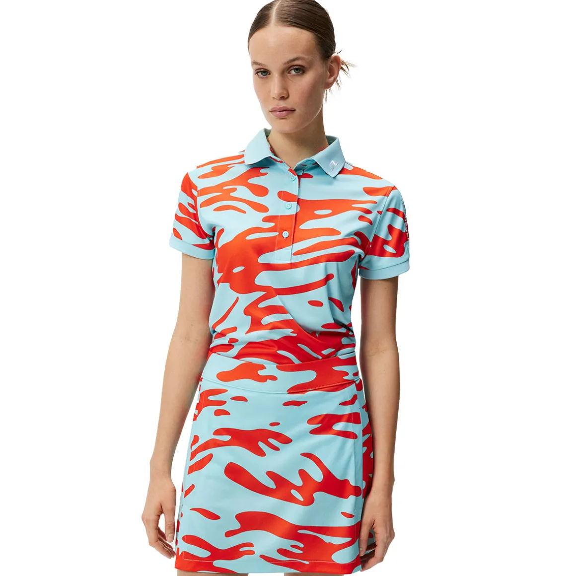 J.Lindeberg Ladies Tour Tech Print Golf Polo Shirt