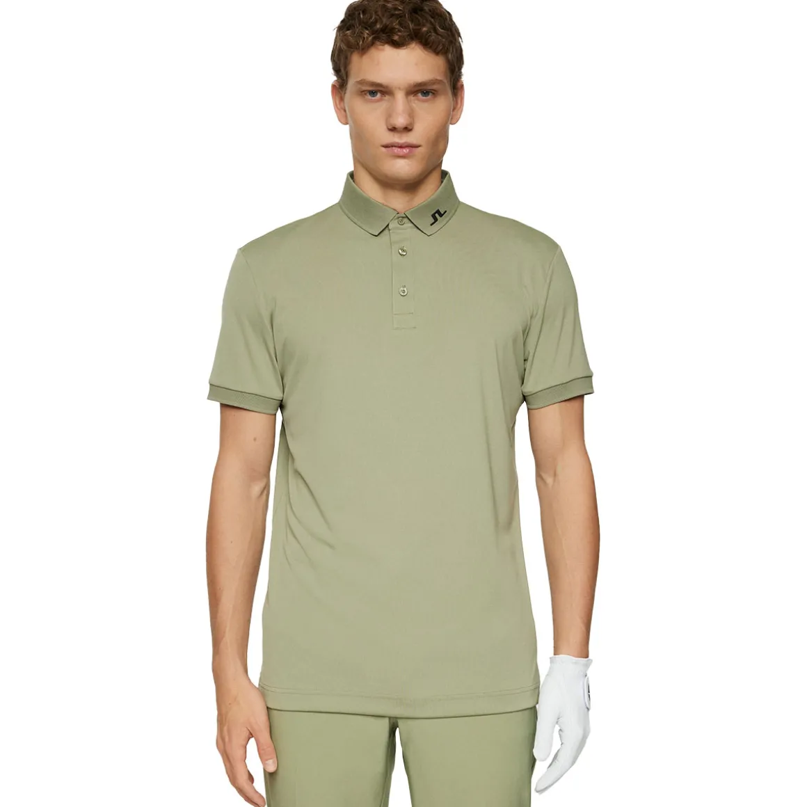 J.Lindeberg Men's KV Rear Logo Print Golf Polo Shirt