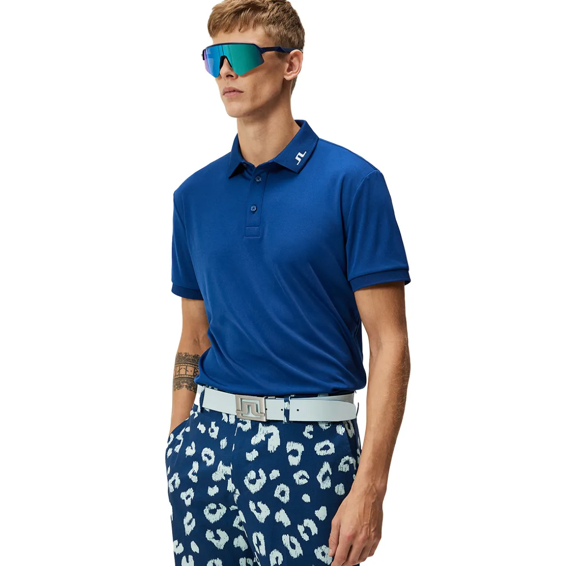 J.Lindeberg Men's KV Reg Fit Print Golf Polo Shirt