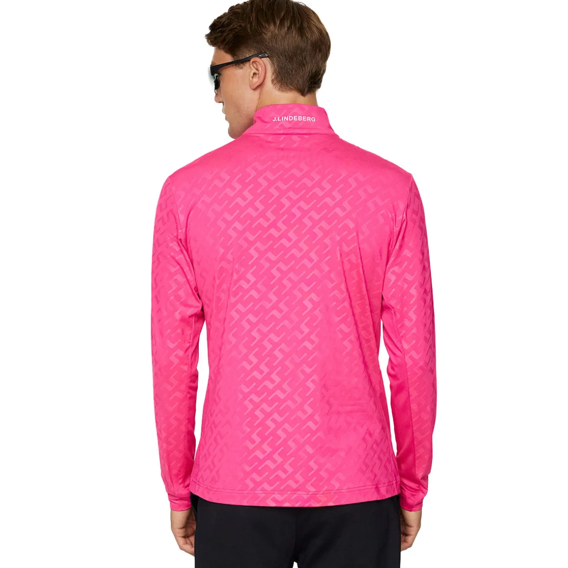 J.Lindeberg Men's Luke Deboss Quarter Zip Golf Mid Layer
