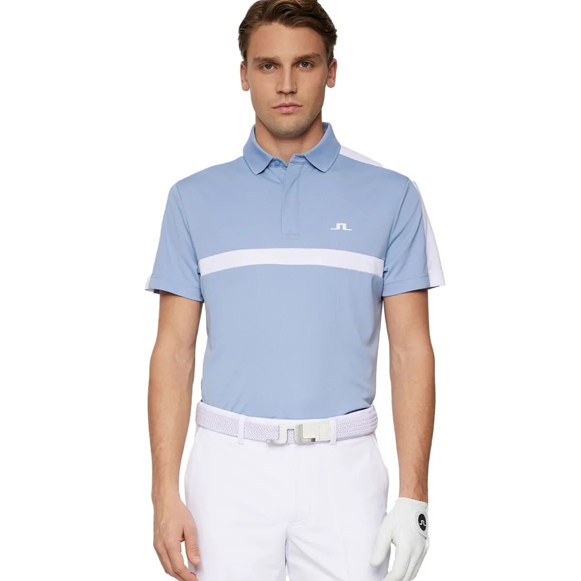 J.Lindeberg Men's Sebastian Chest Stripe Golf Polo Shirt