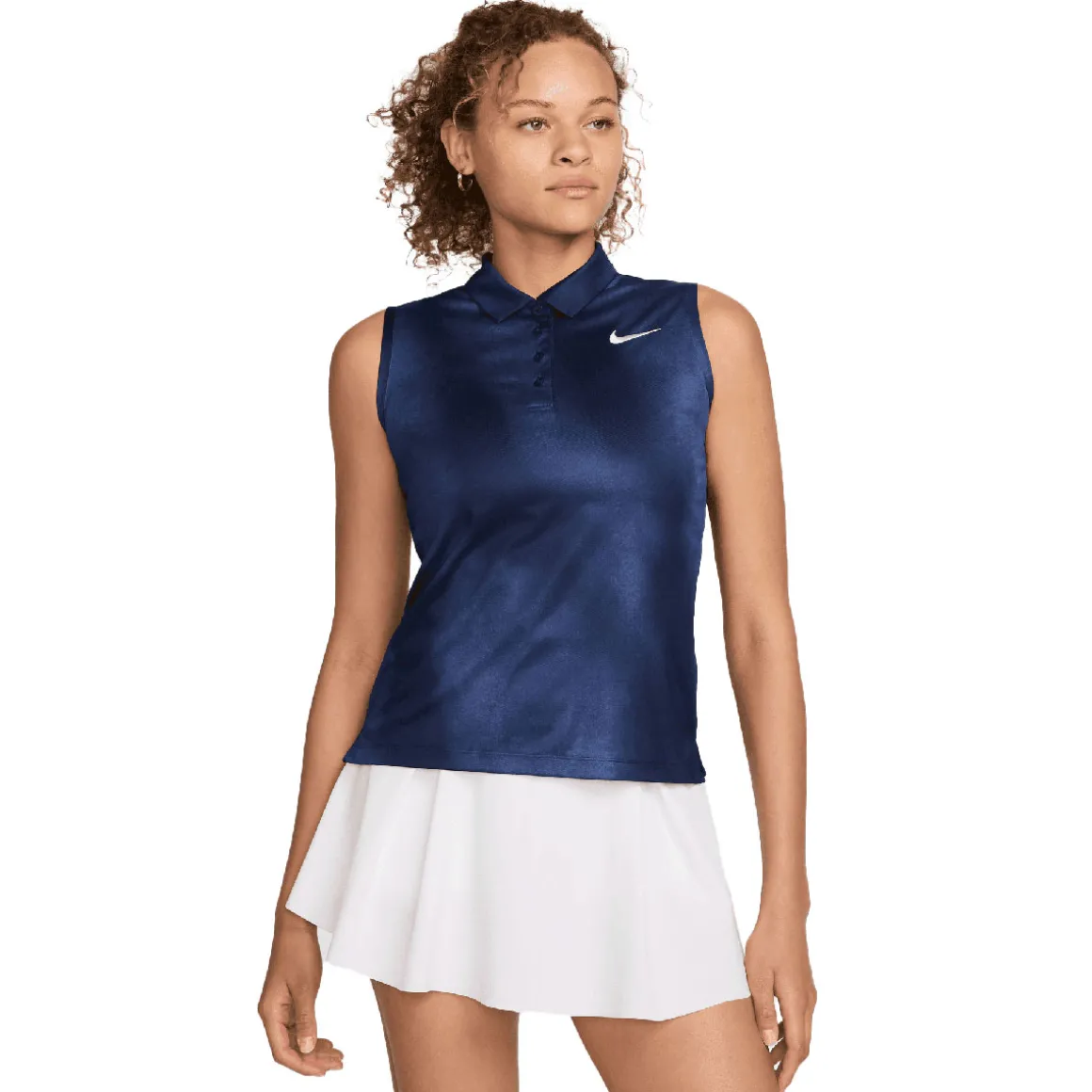 Nike Ladies Dri-FIT Victory Print Sleeveless Golf Polo Shirt